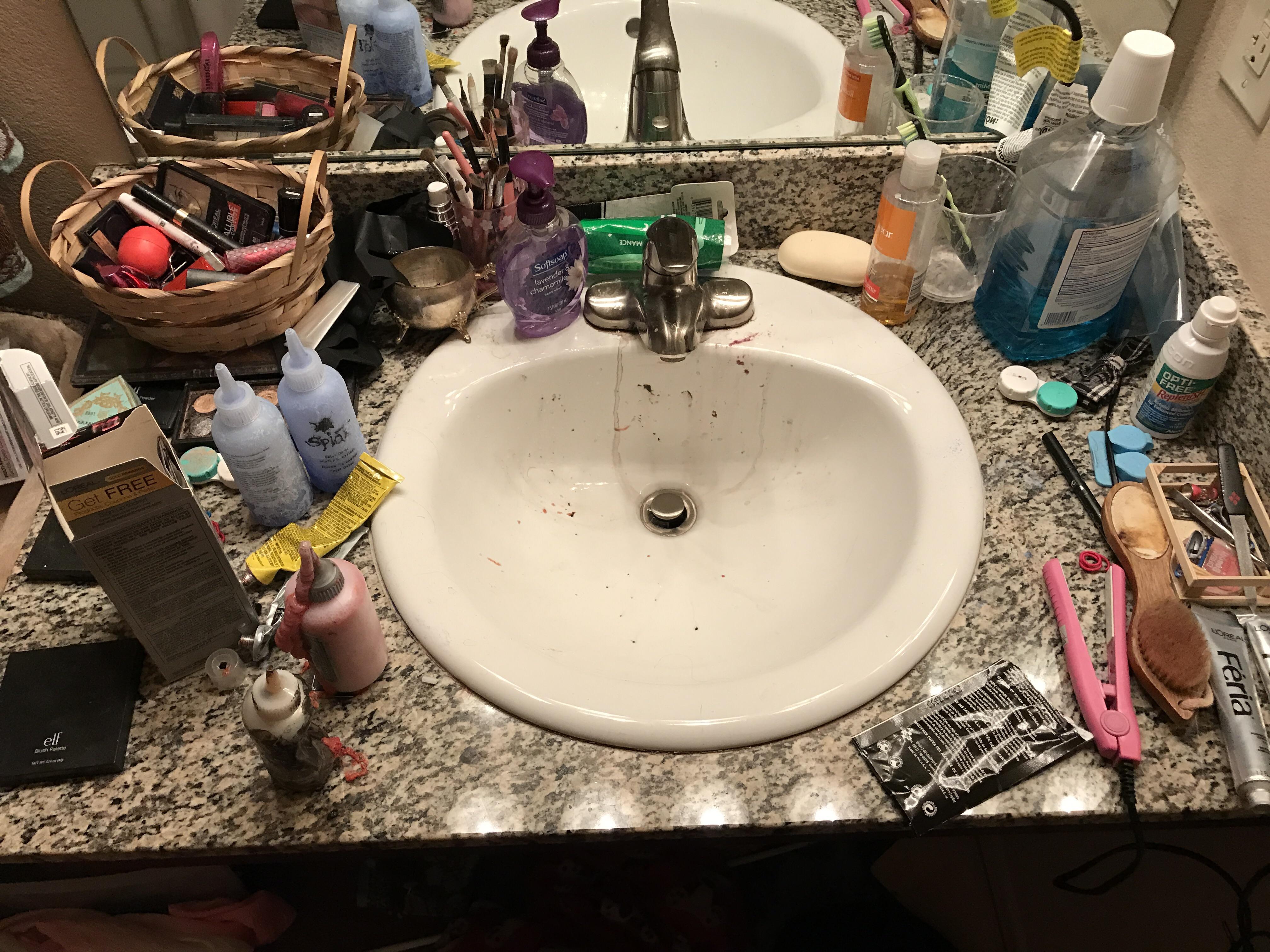 GF "Your beard shavings are making the sink look dirty."