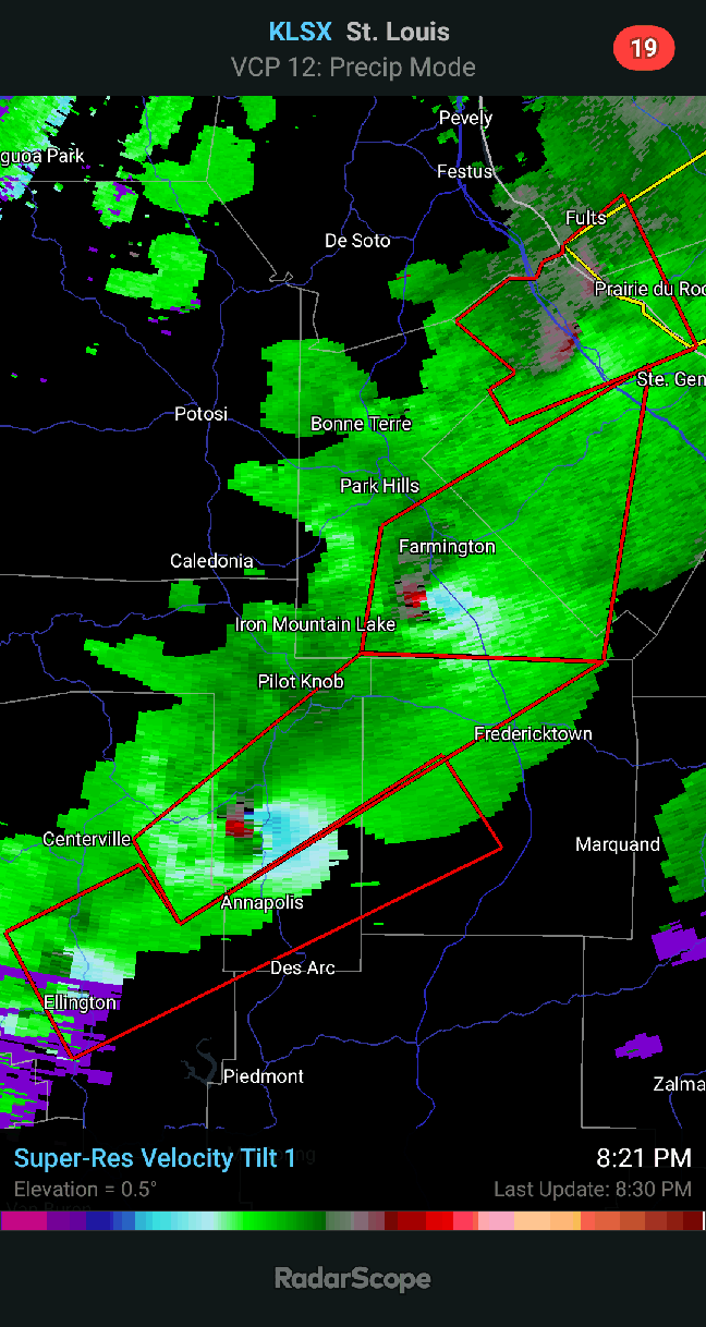 Textbook hook developing just NE of Carter, Oklahoma. This is a
