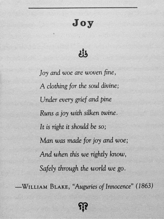 [POEM] Joy by William Blake r/Poetry