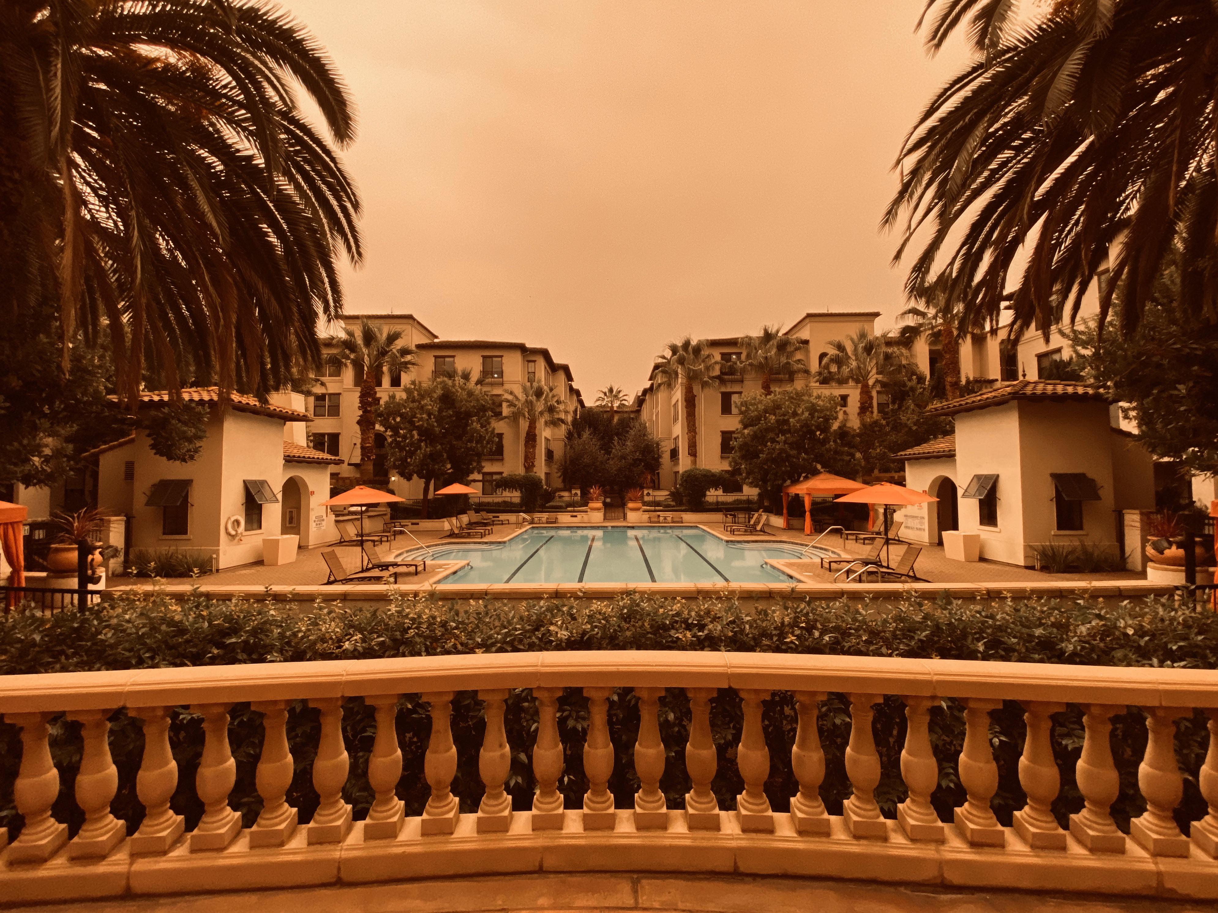 The Fountain Plaza apartments in Downtown San Jose. Yesterday morning