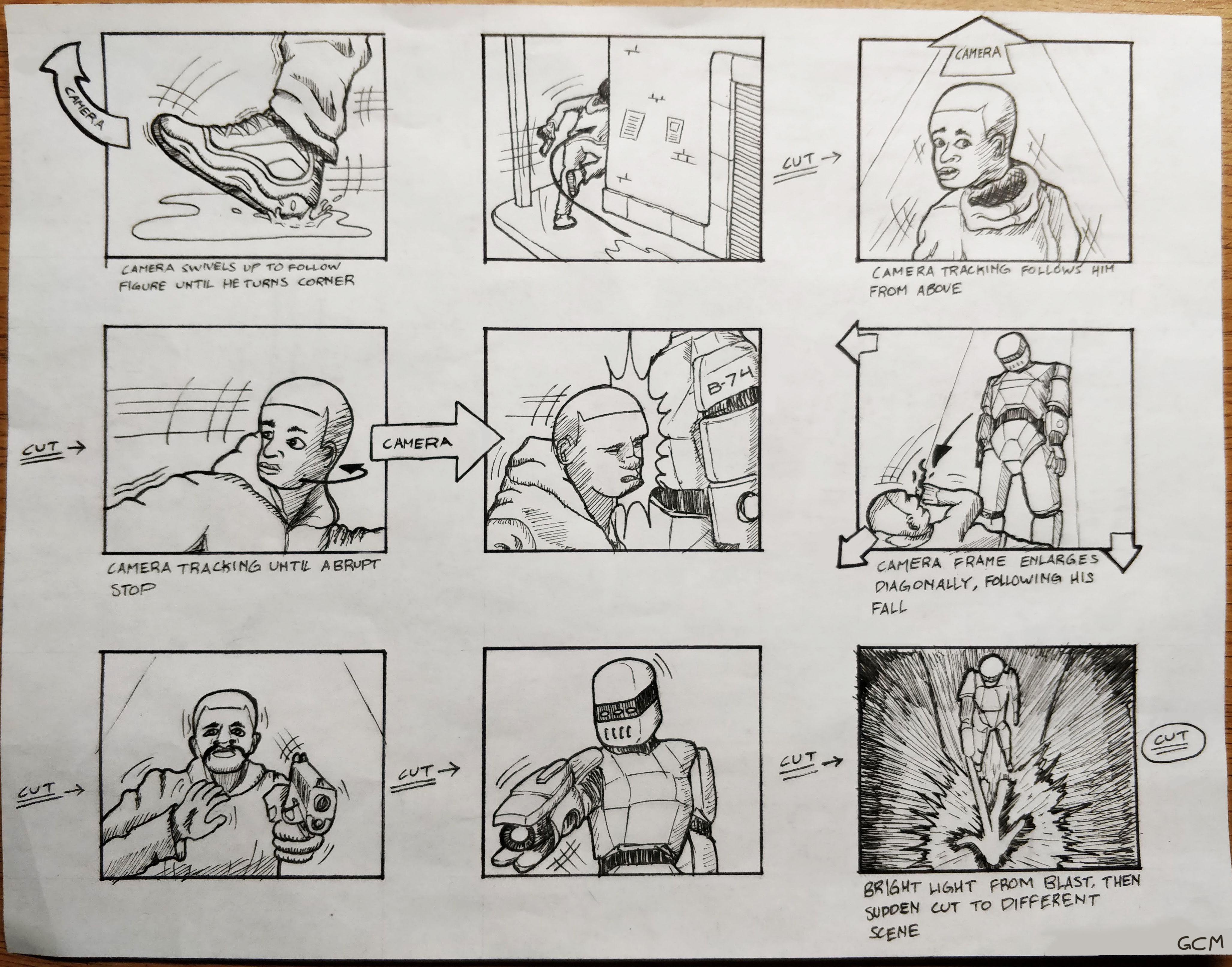 A storyboard for my film class. The purpose of the project was just to