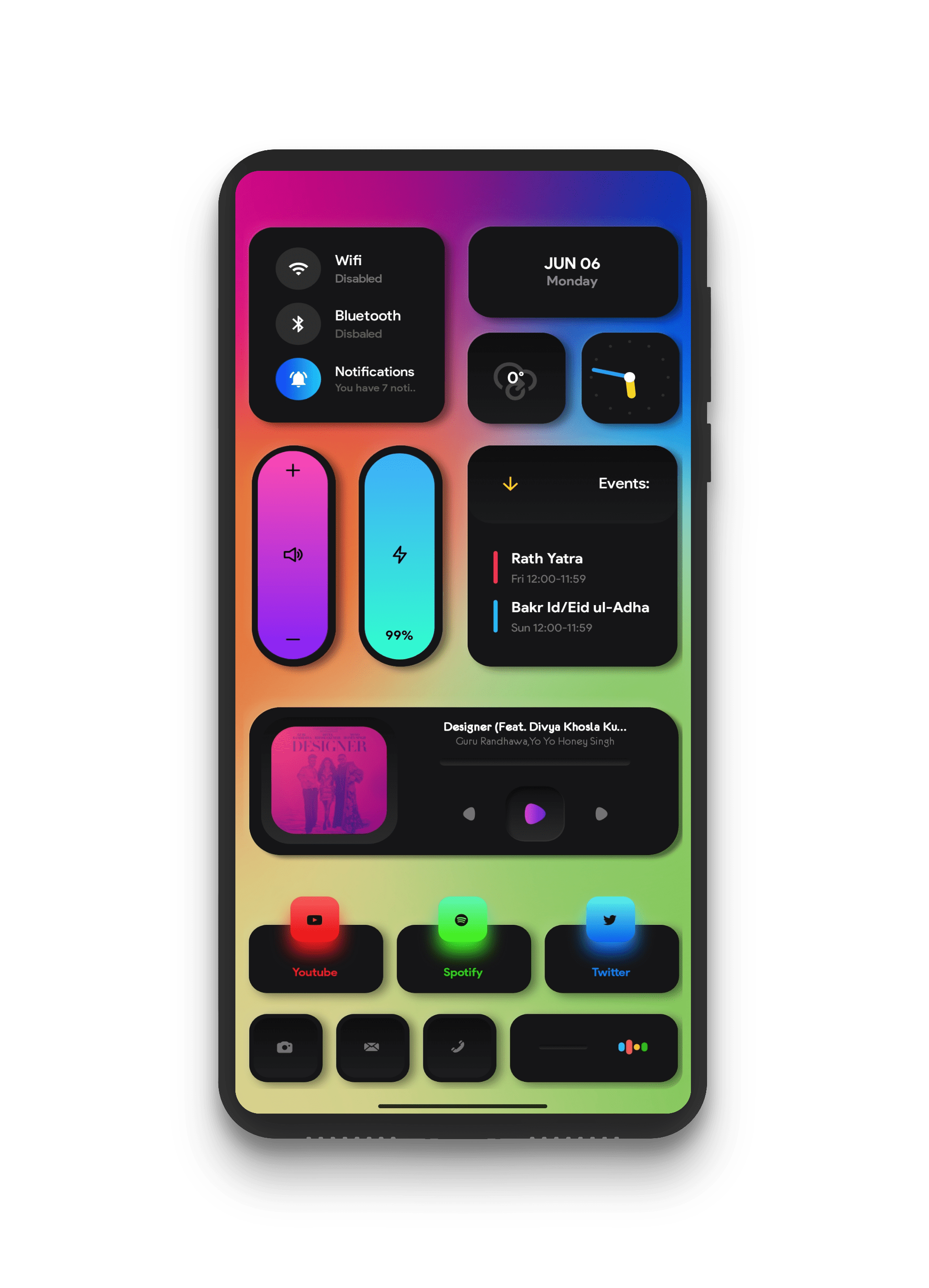 [THEME] Dark gradient home screen setup r/kustom