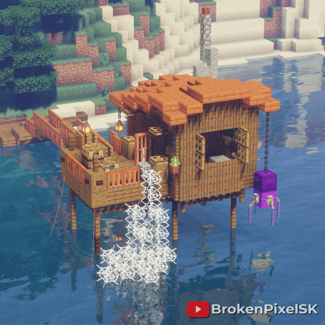 Fishing Hut on Stilts r/Minecraftbuilds
