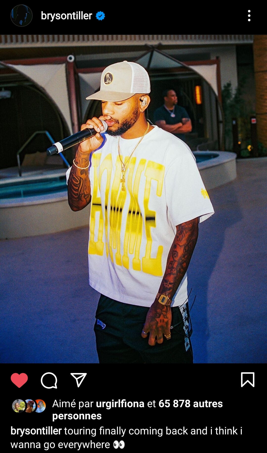 bryson tiller via instagram 👀 (in which city you want to see him on