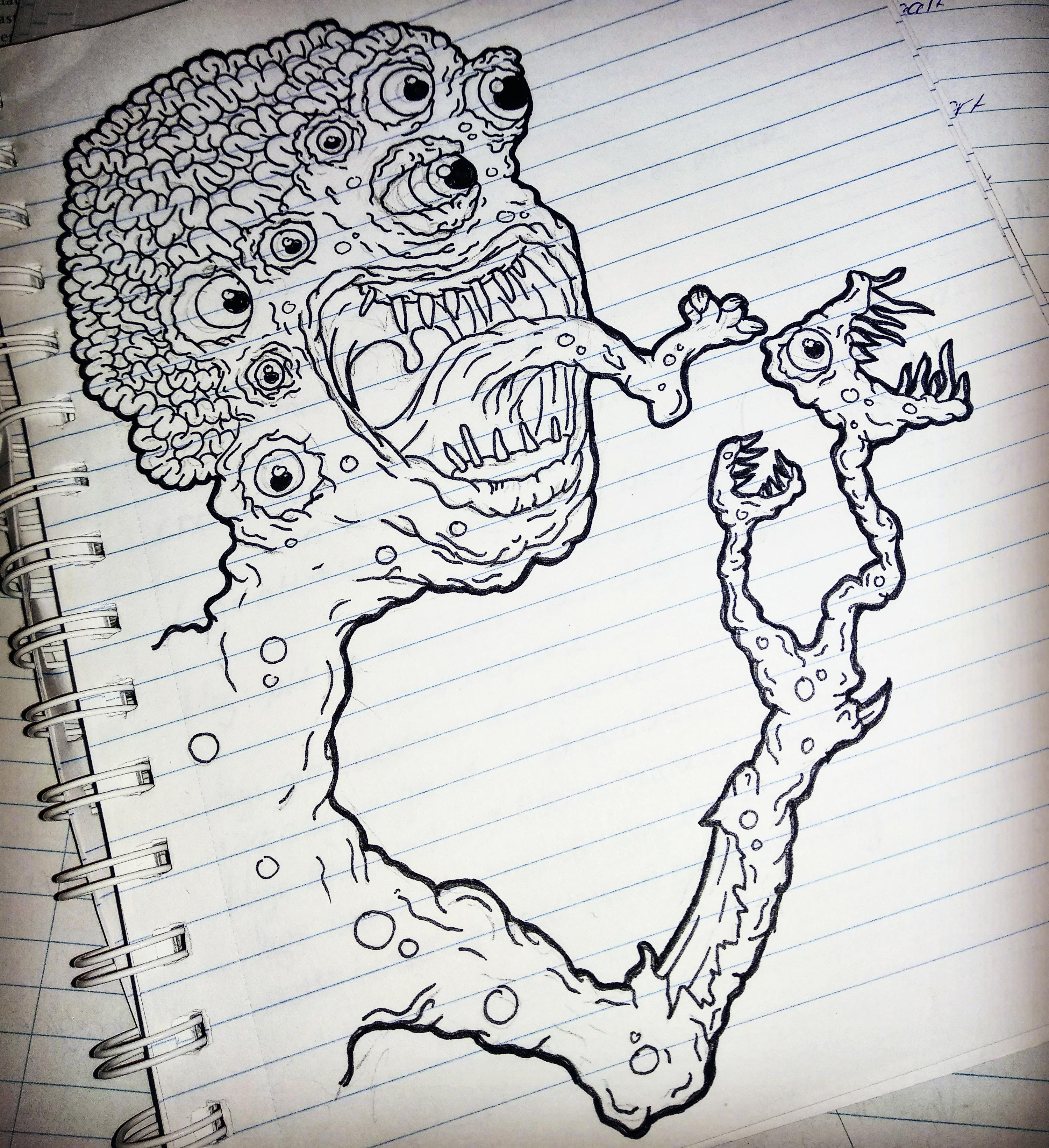 The monster underneath your bed. r/doodles