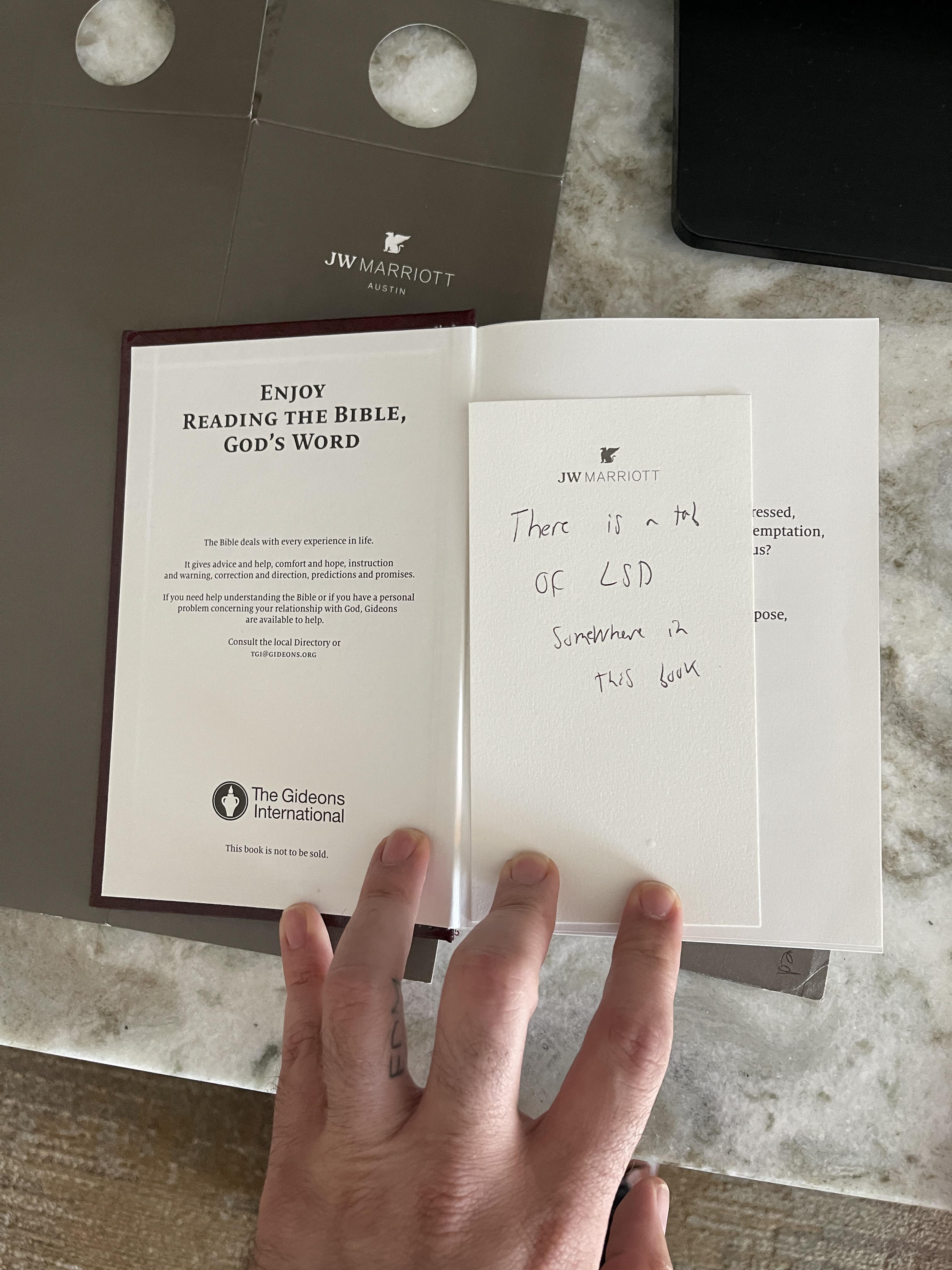 In Austin for a work convention. Staying in a nice hotel. Out of