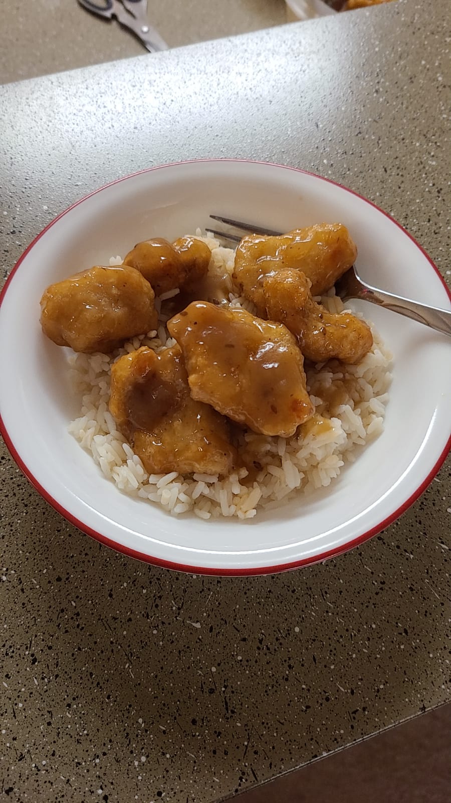 Sesame Chicken over white rice r/shittyfoodporn