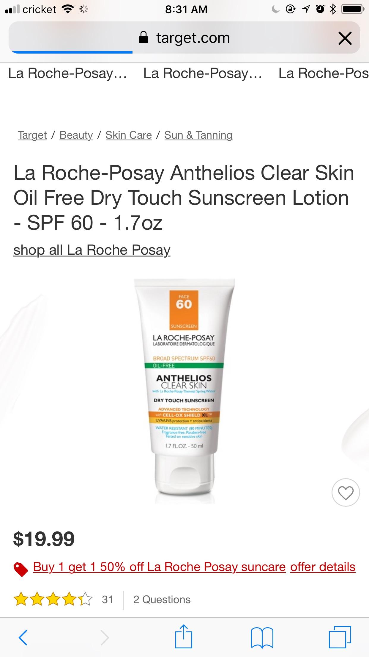 [Product Question] Are the La RochePosay sunscreens (the chemical