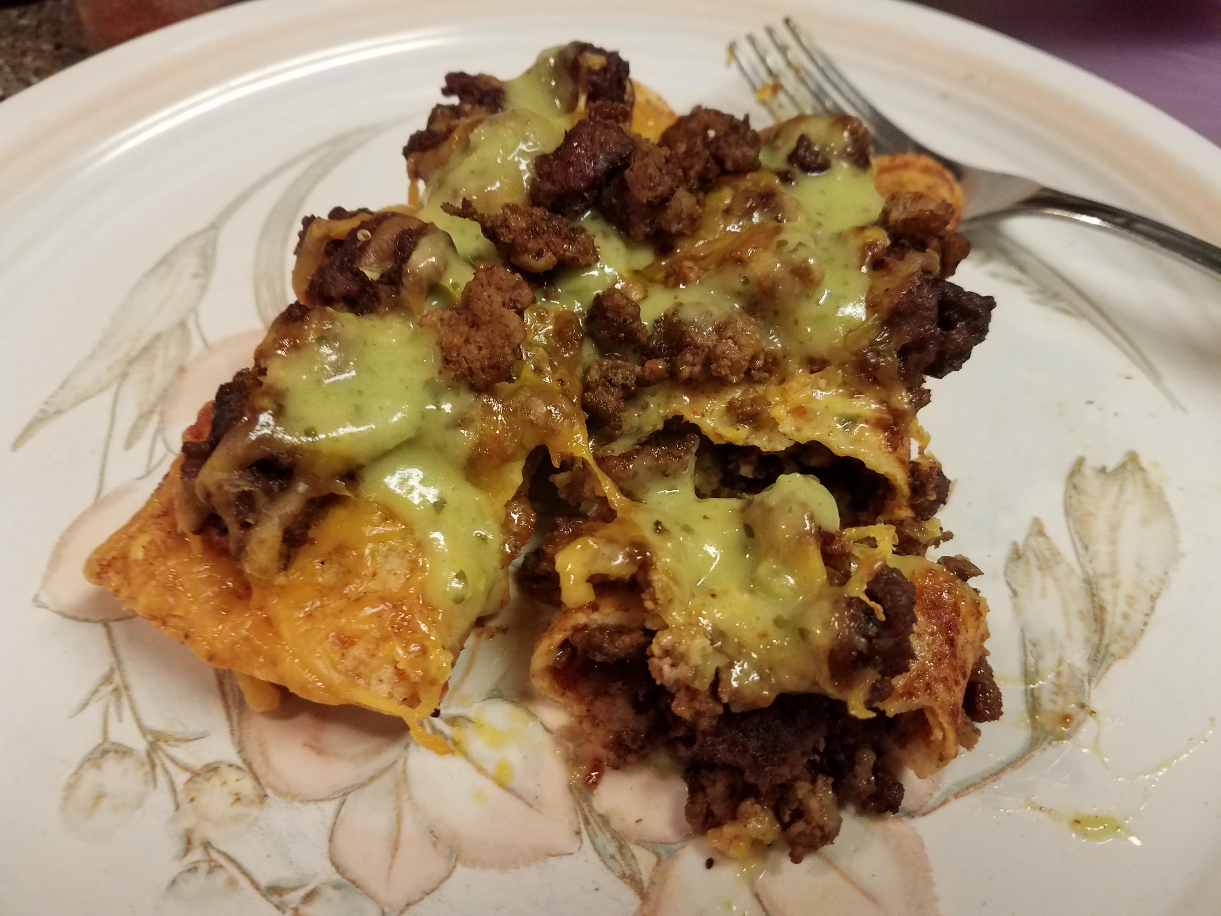 Ground beef enchiladas with avocado sauce r/CA_Kitchen