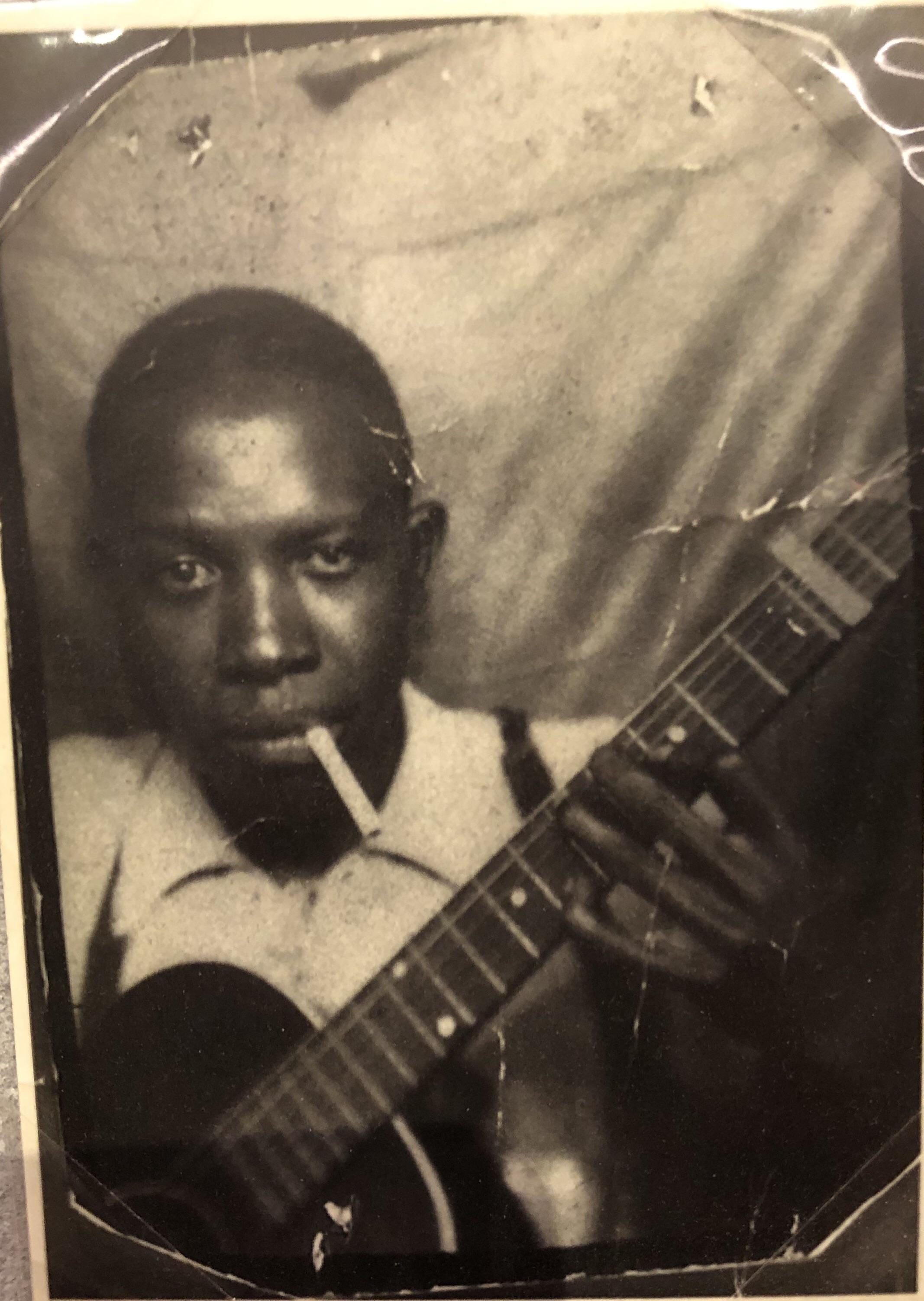 One of three photos of Robert Johnson, famous blues musician who made a