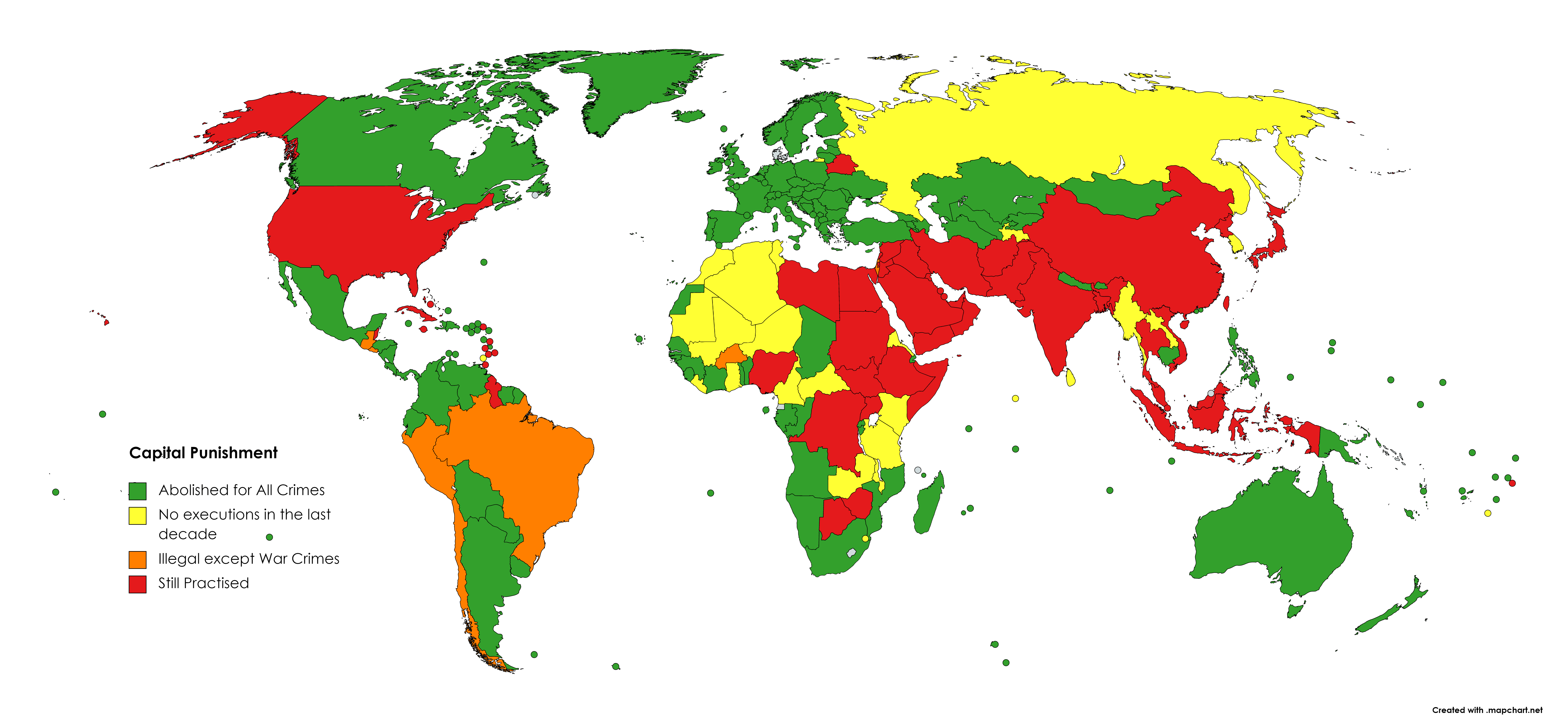 Capital Punishment in the World MapPorn