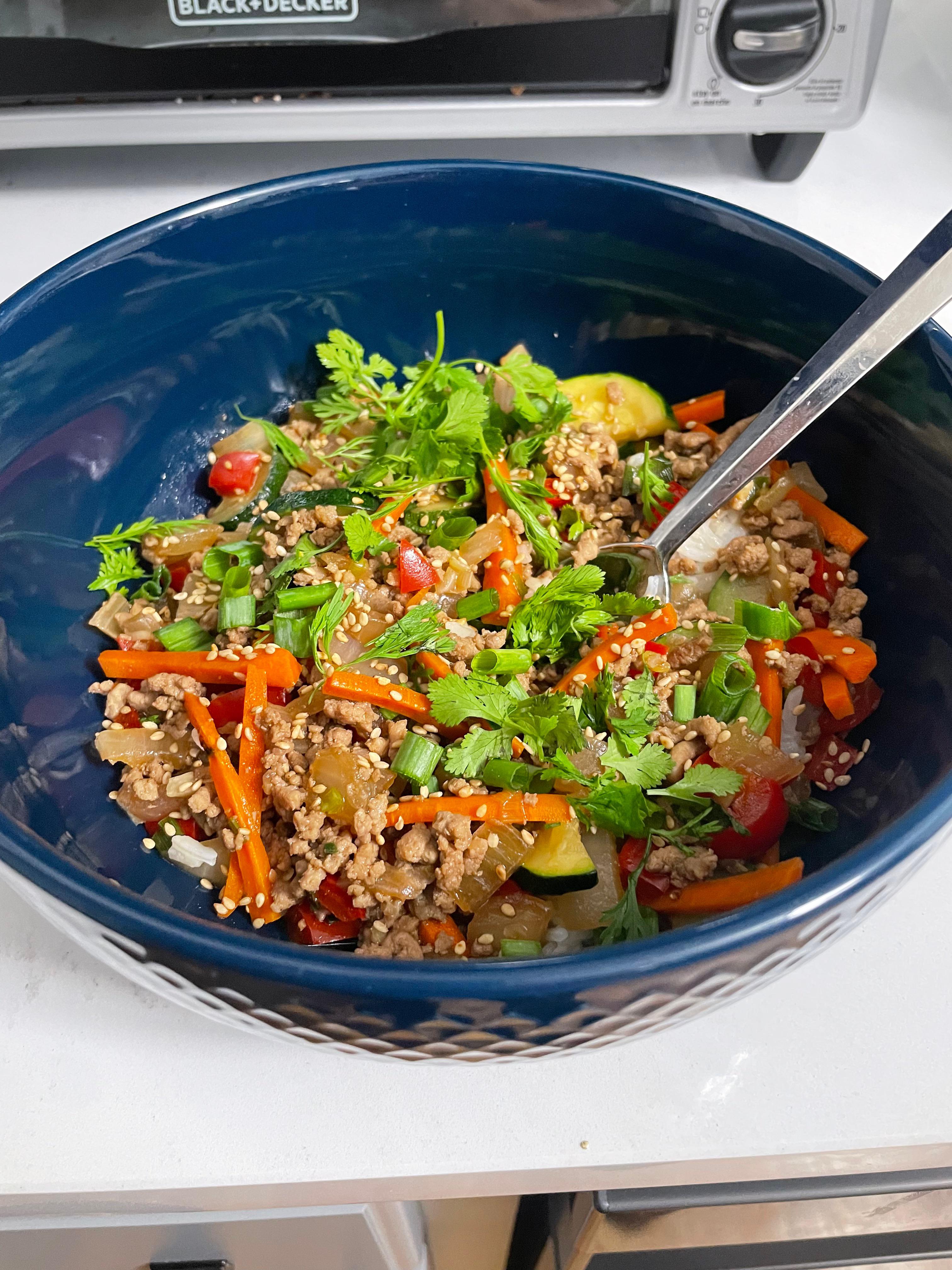 Asian Turkey Rice Bowl recipe (and adjustments) in comments! r