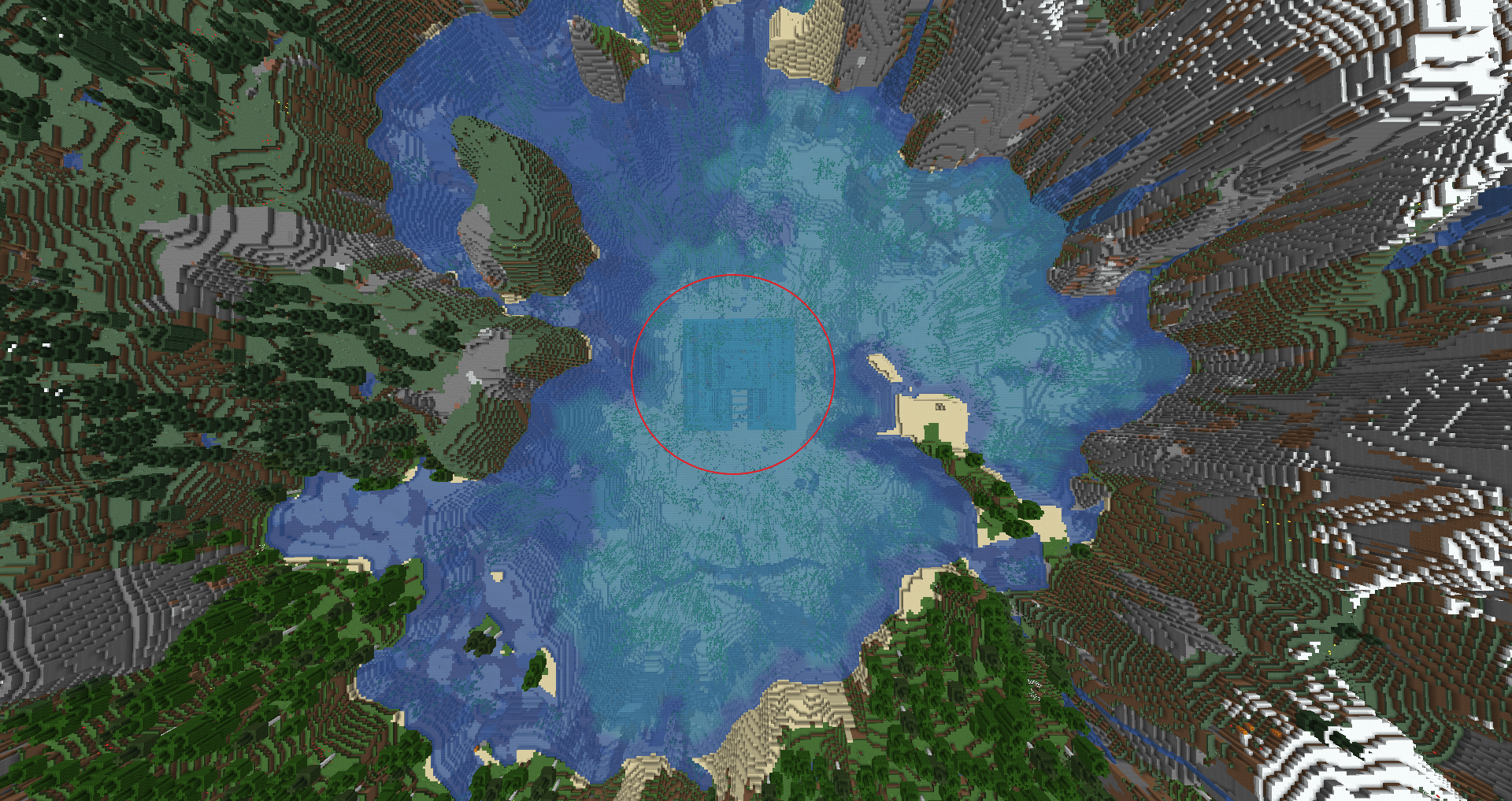 Ocean Monument close to land and surrounded by mountains. Java Latest