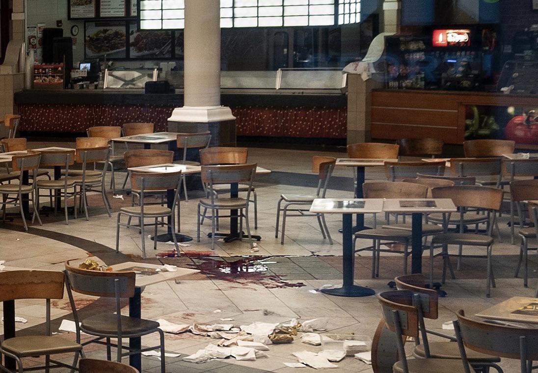 I found this picture of the Greenwood Park Mall food court, after the