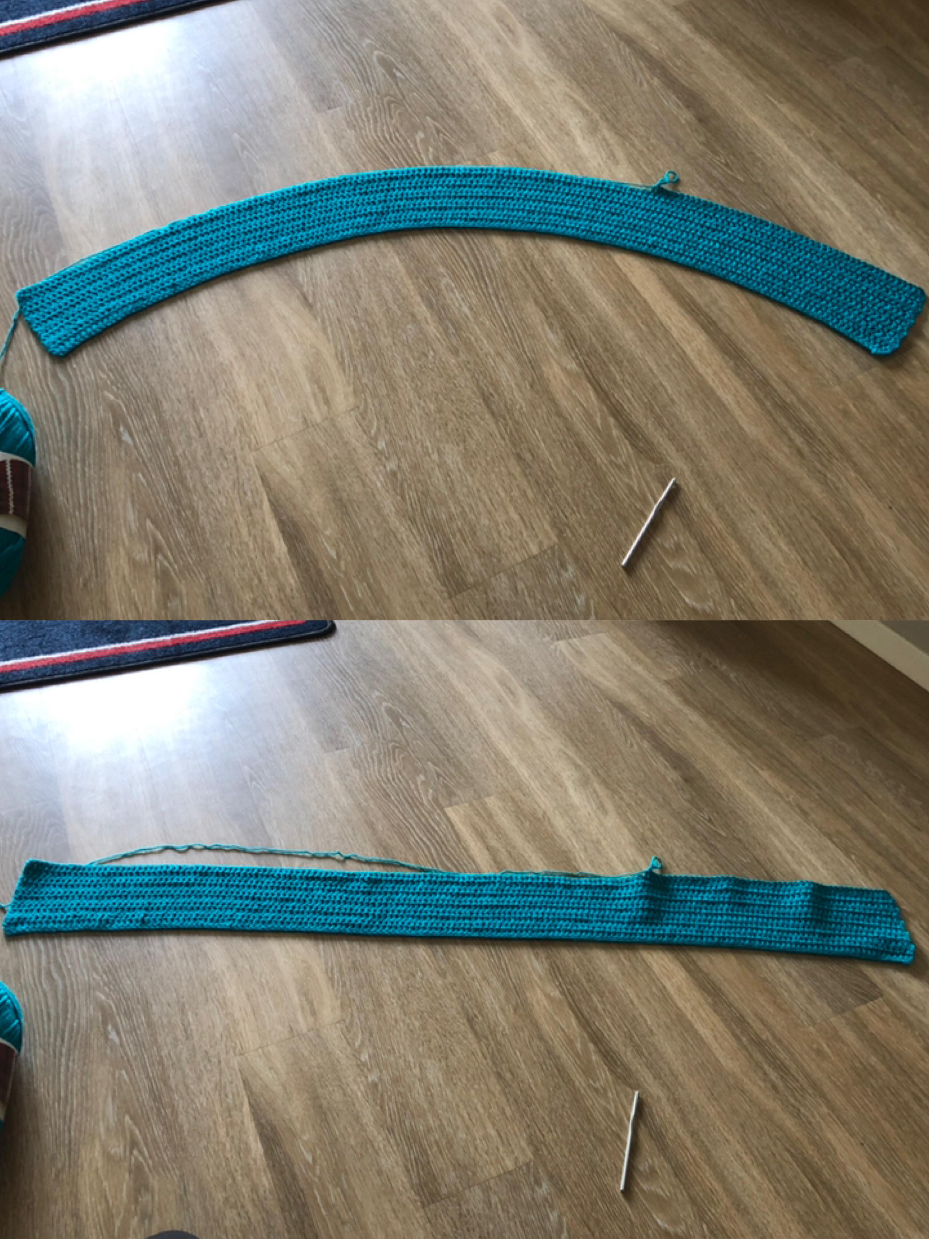 Help!! The bottom edge of my blanket is curving. I assume it’s because