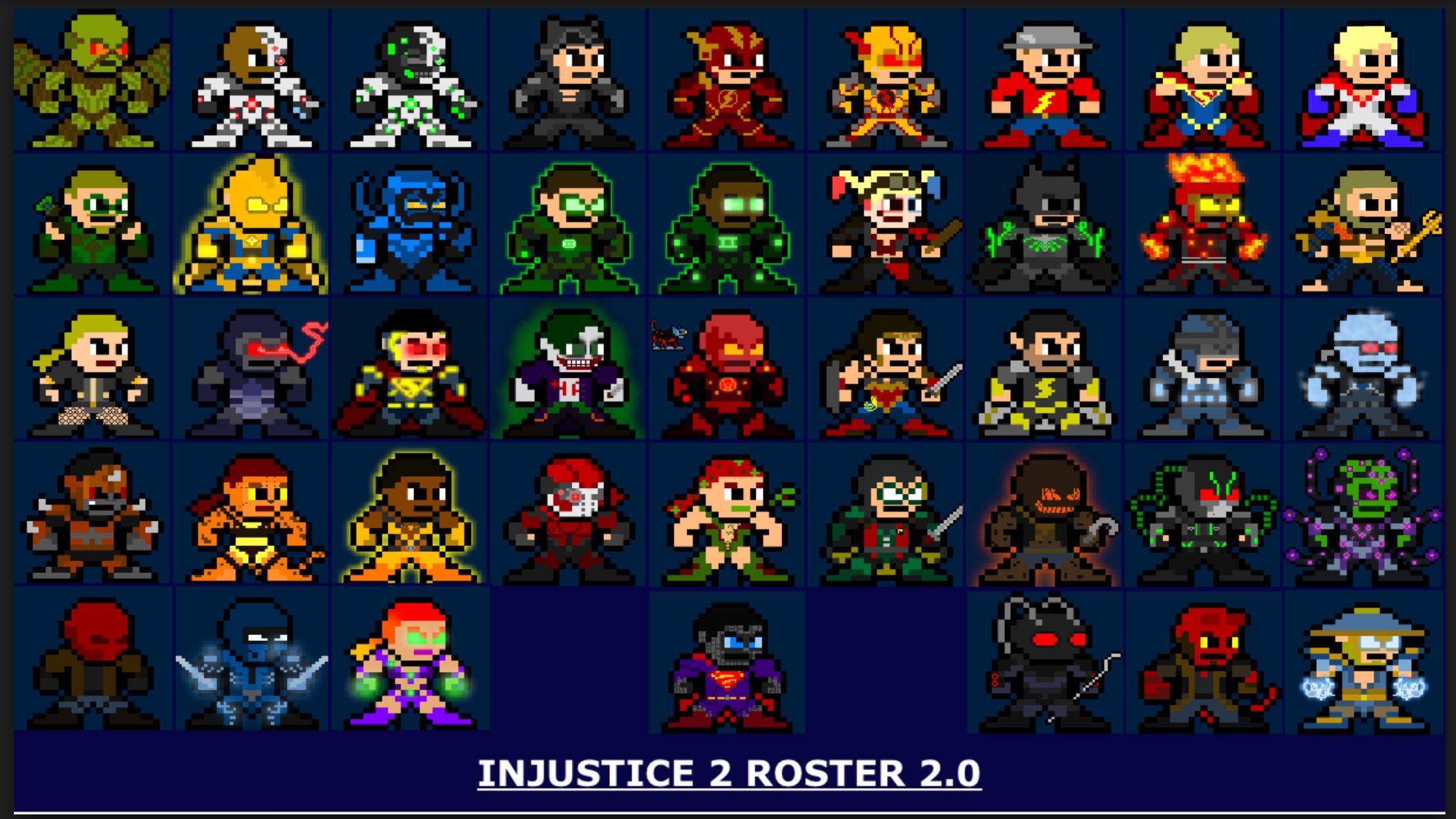 Updated Pixel Character Roster For Injustice 2 Added Bizzaro