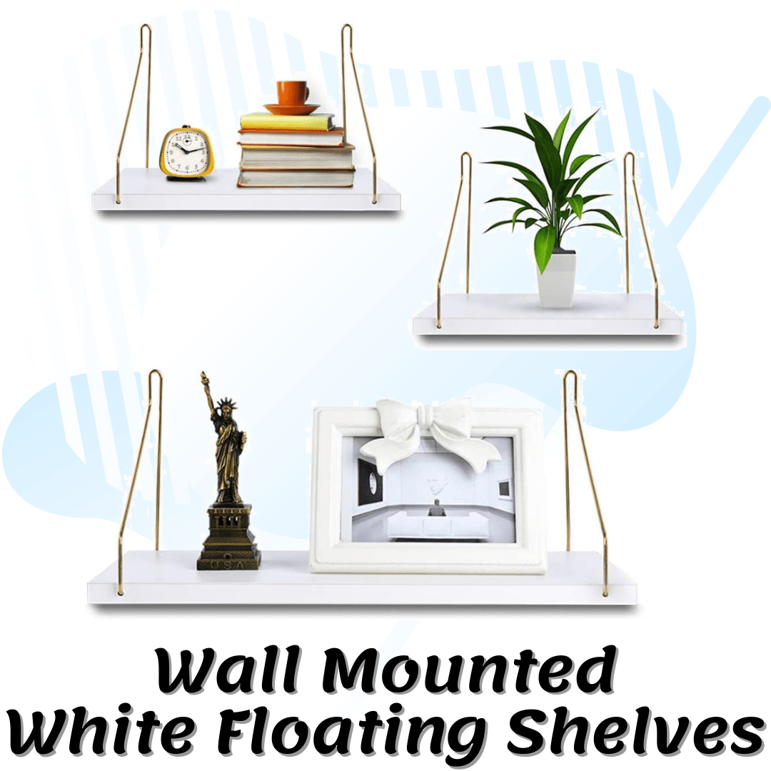 Wall Mounted White Floating Shelves Ref*nd after Rev*ew PP covered