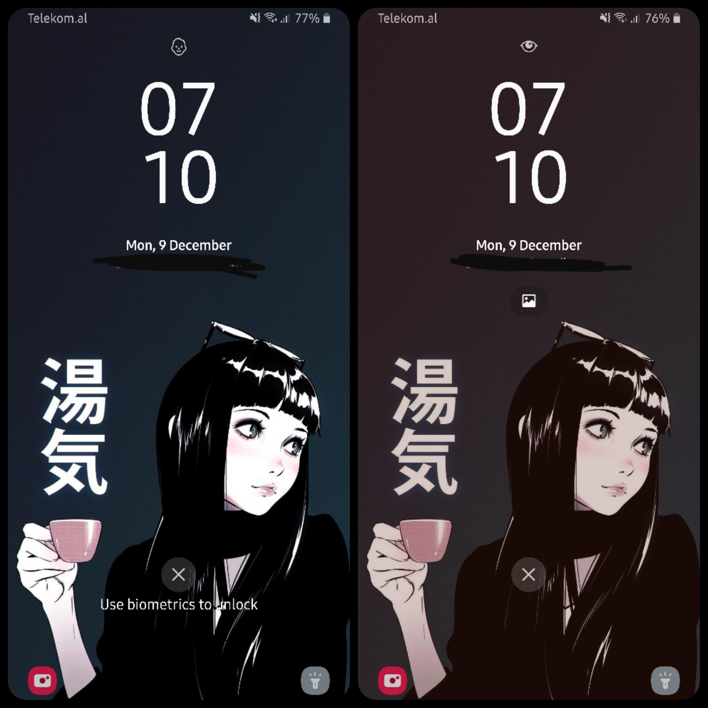 Making the wallpaper darker on Dark Mode also gives dark areas a redish