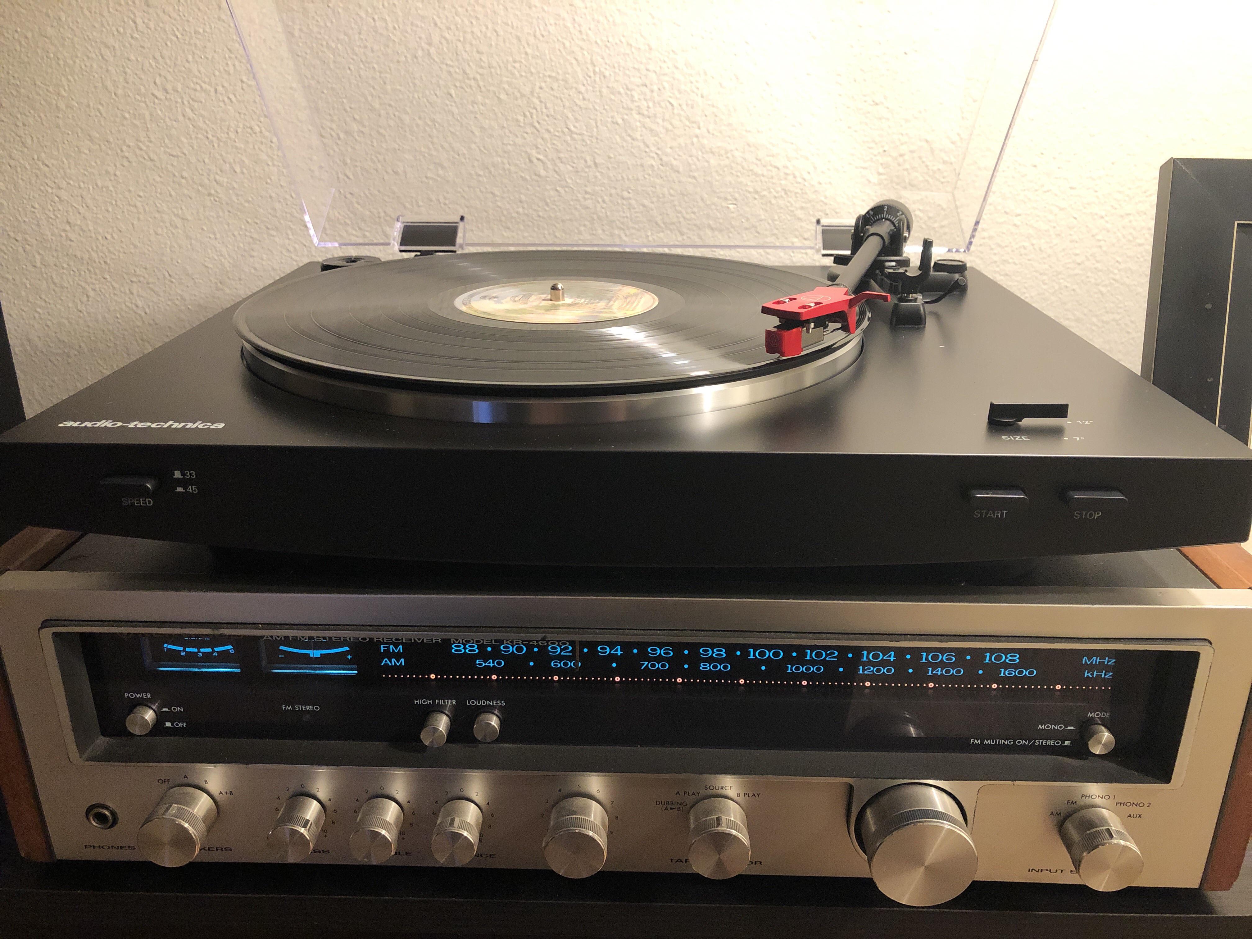 New turntable and receiver. Listening to some America. r/turntables