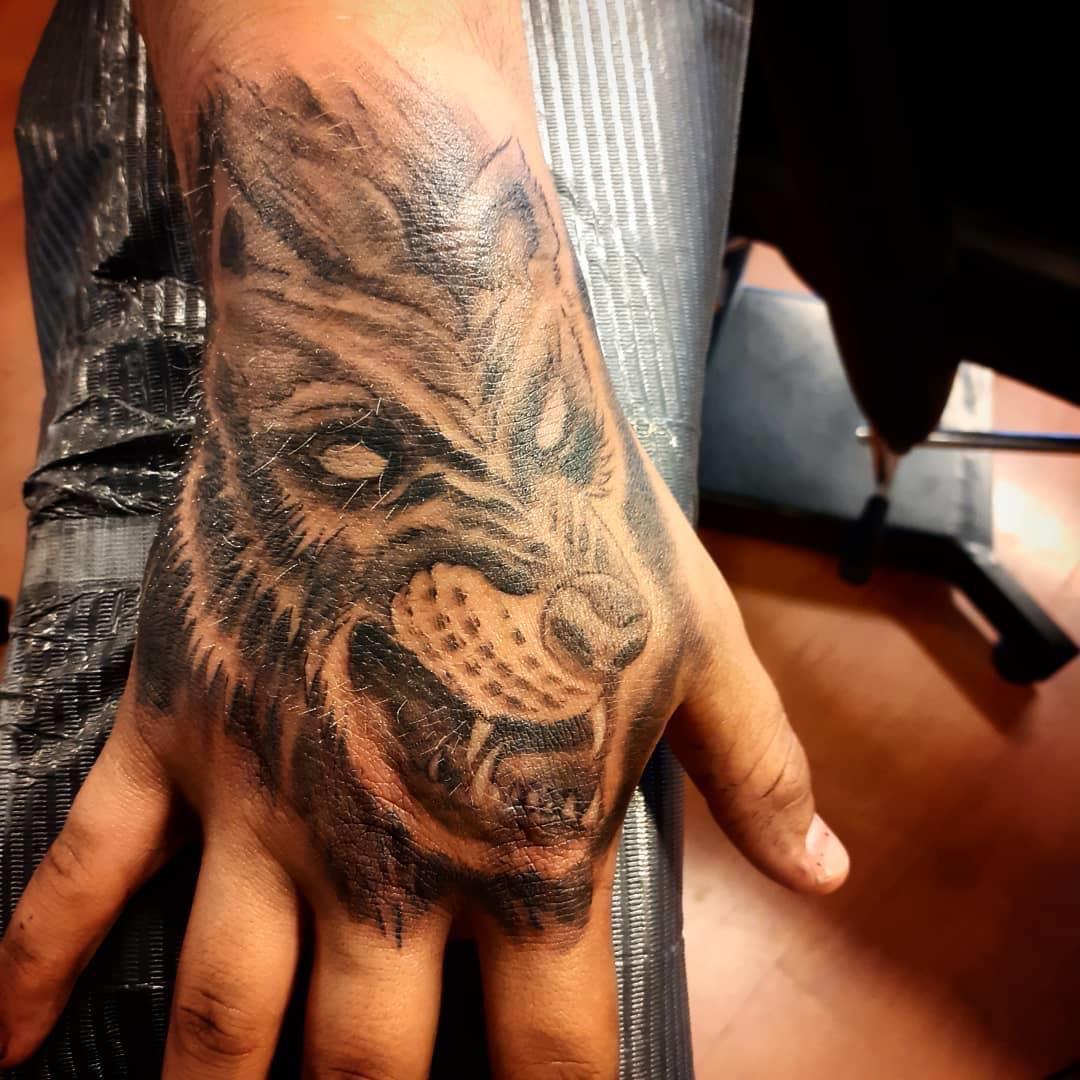 Starting my sleeve! Wolf hand tattoo done at Stay True Tattoo Norway