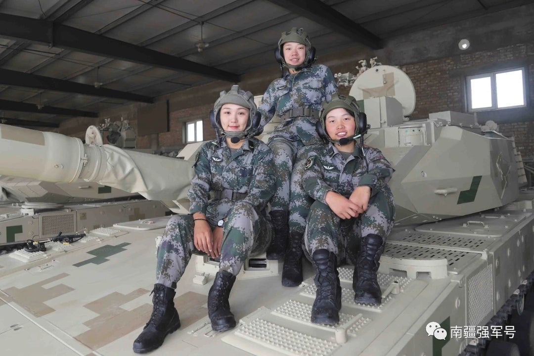 PLA female tank operators with newest Type 15 Light Tank [1080 × 720