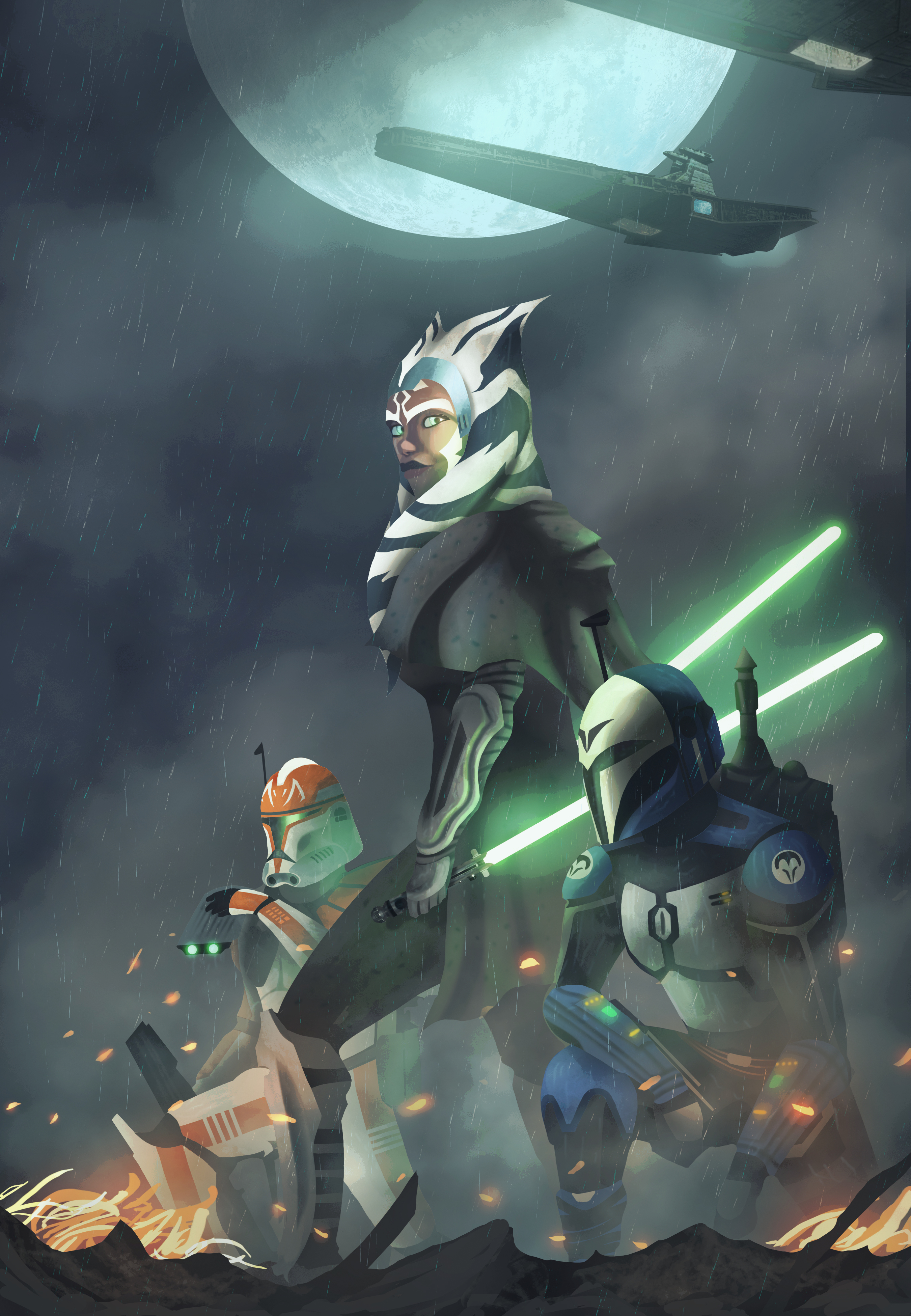 Drew Ahsoka, Rex and Bo Katan for my friend after the Star Wars hype