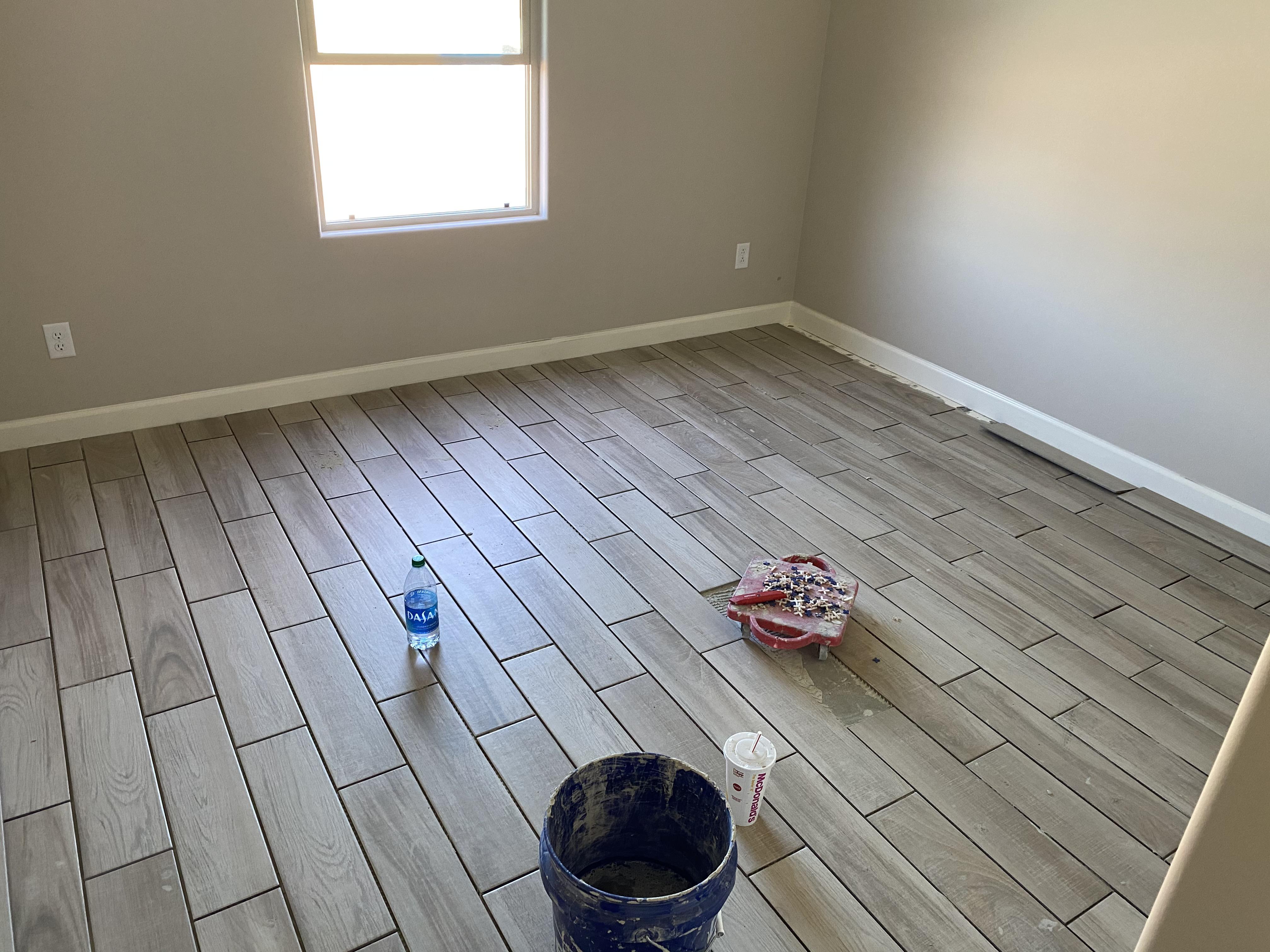 The tile job in 2 of the rooms have a pattern change mid through the