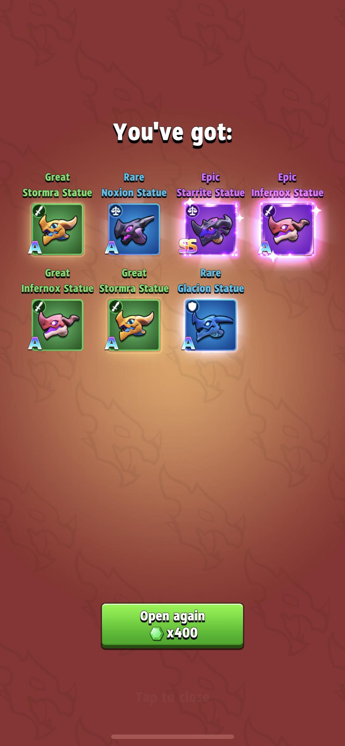 Todays dragon pulls r/Archero