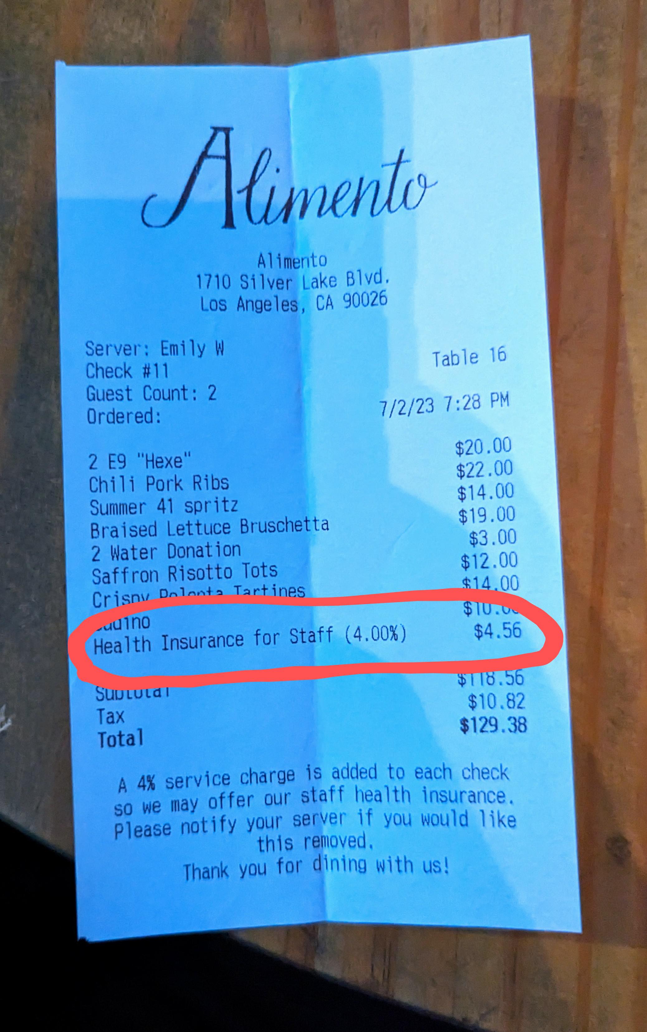 Healthcare service charge now? Aren't employers supposed to pay for