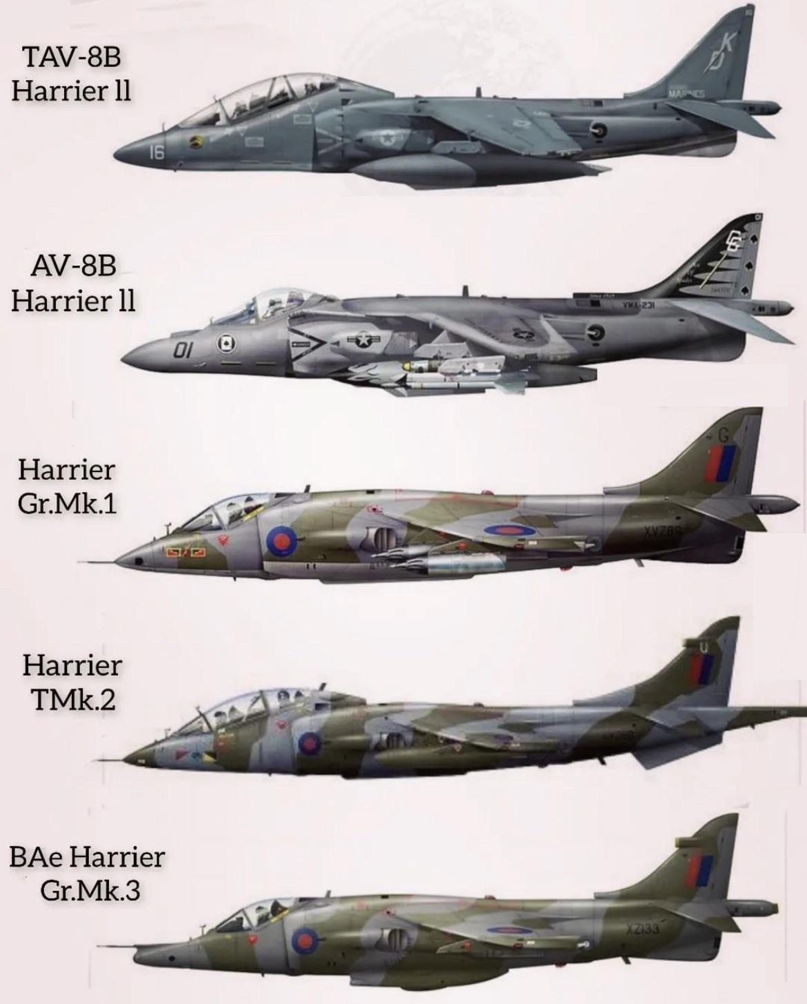 US and British Harriers. Not sure if this is allowed but I found this