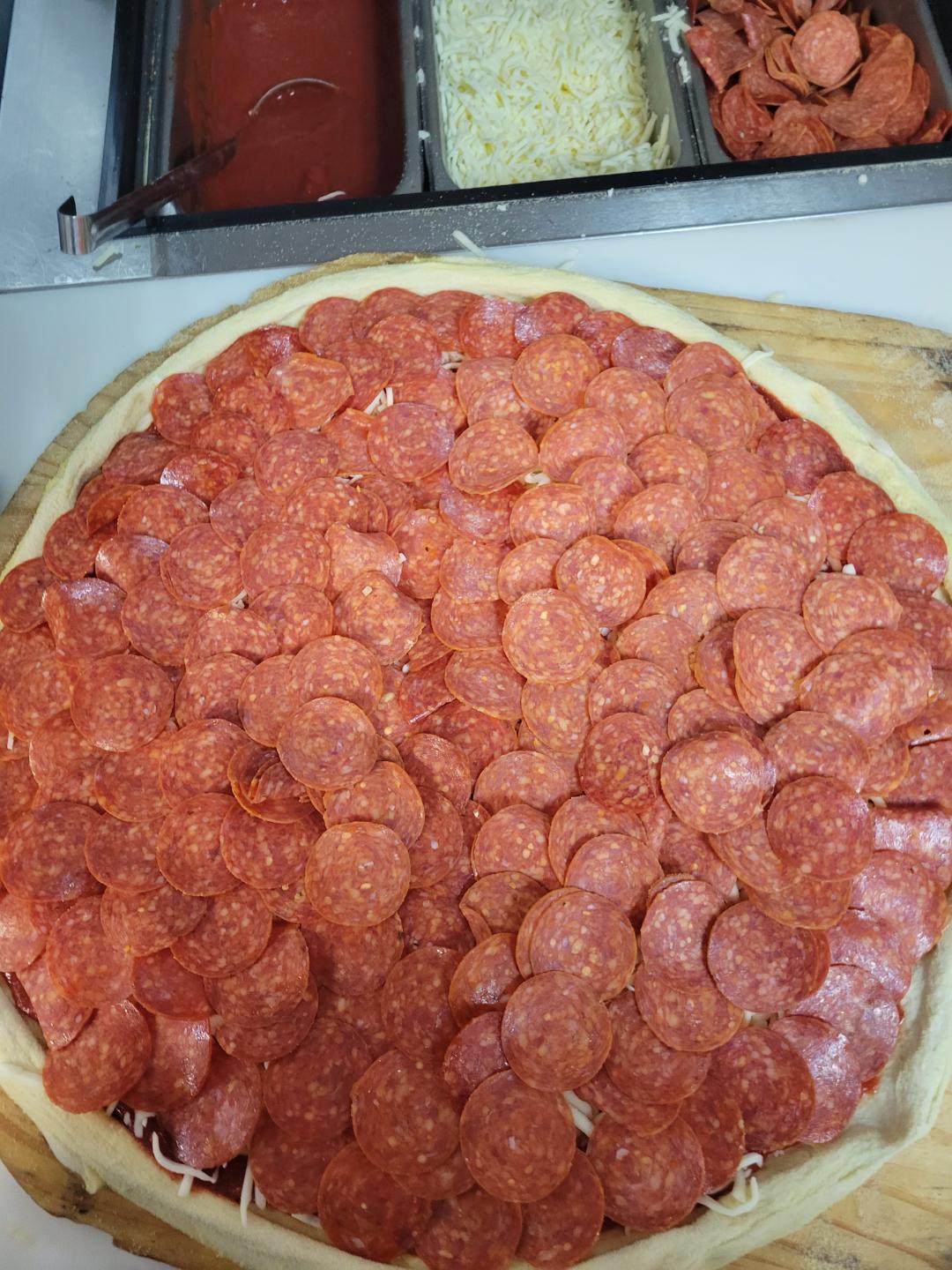 this is our triple pepperoni one our highest selling pies r