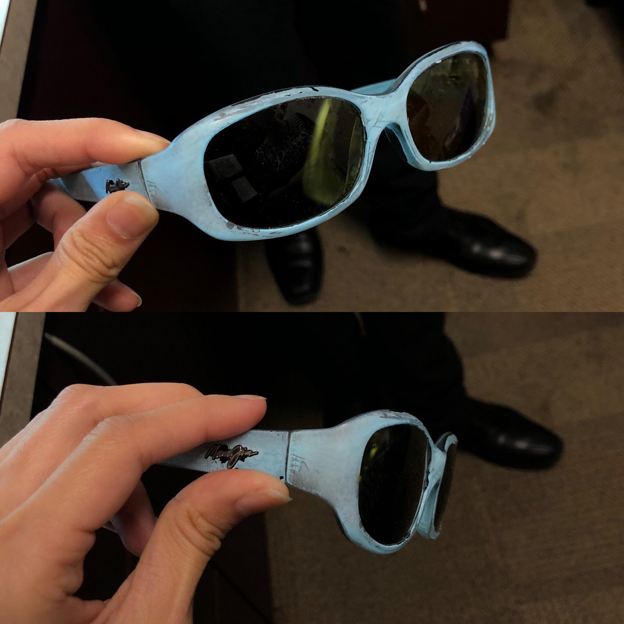 Alcohol + water in a ziplock bag = bad idea. Originally, the frame was brown. r/optometry