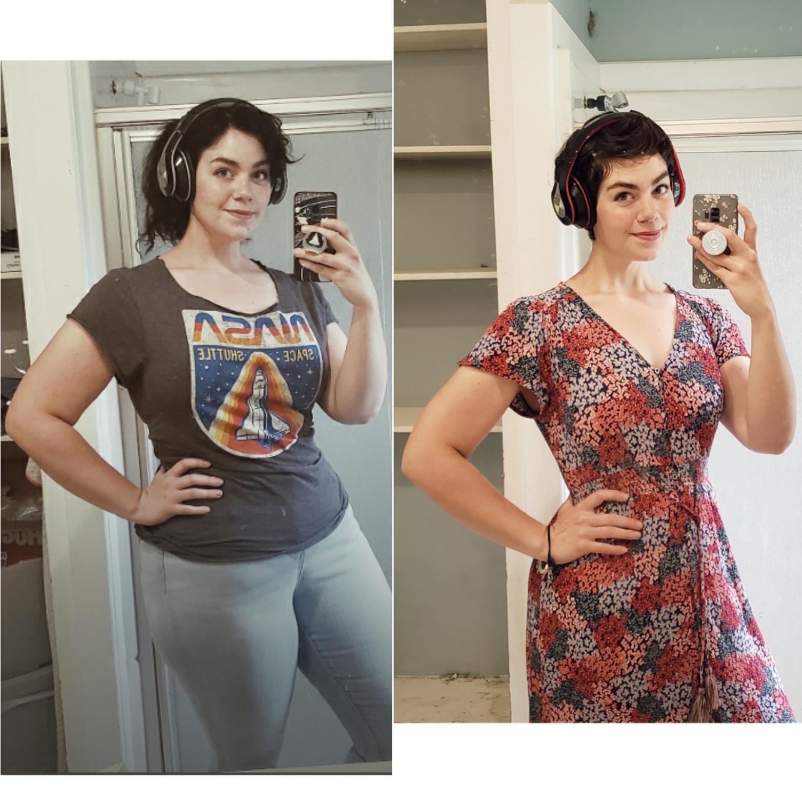 F/26/5'9" [220lbs > 170lbs = 50lbs] One year exactly between these