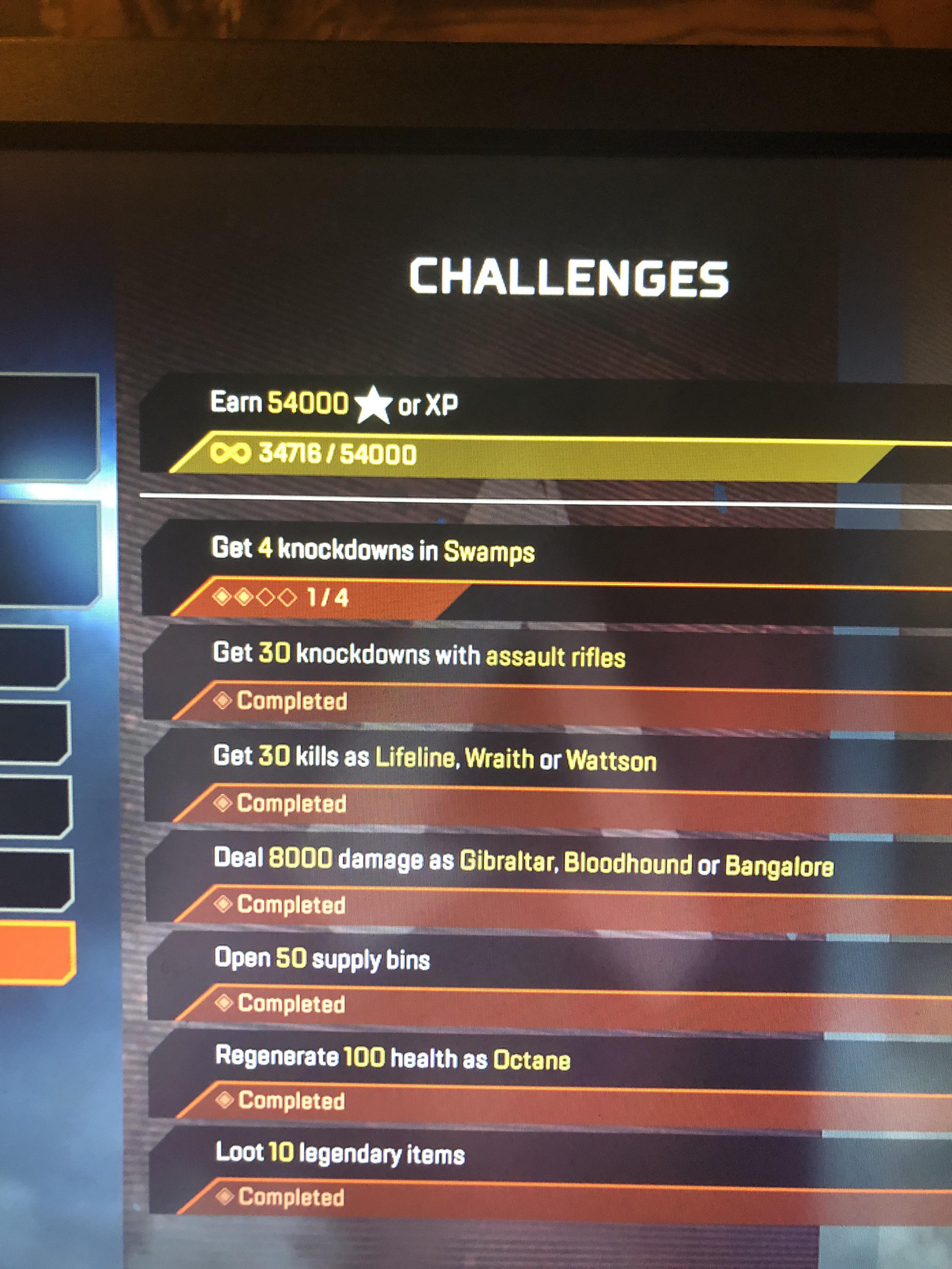 The 4 knockdowns in 4 different locations challenge is so grindy. Not