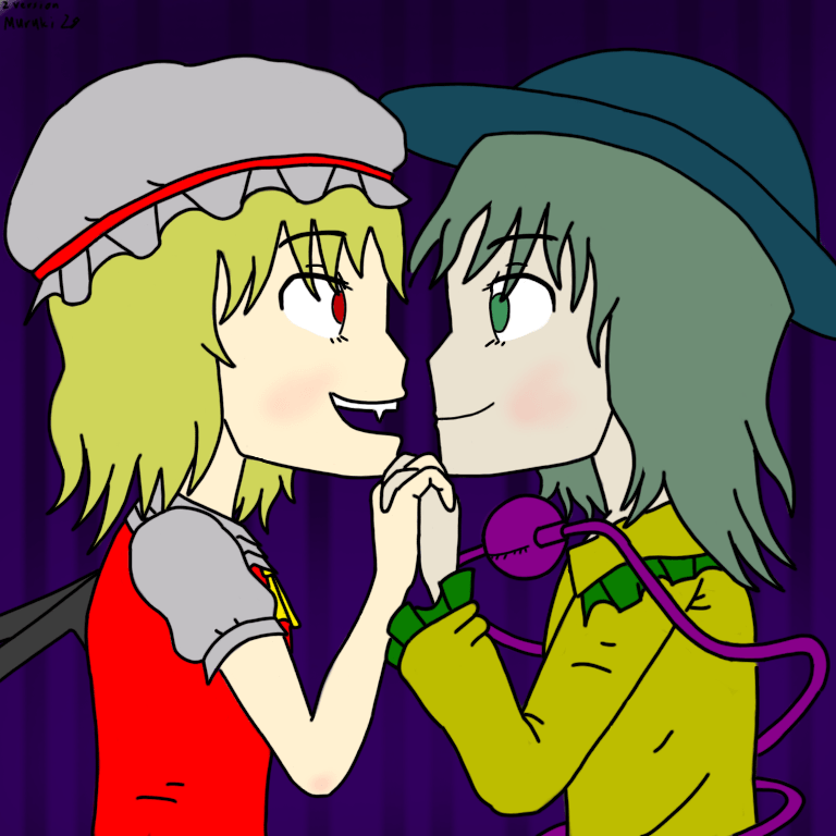 Flandre x Koishi v2. No chin power, just no shading and a different