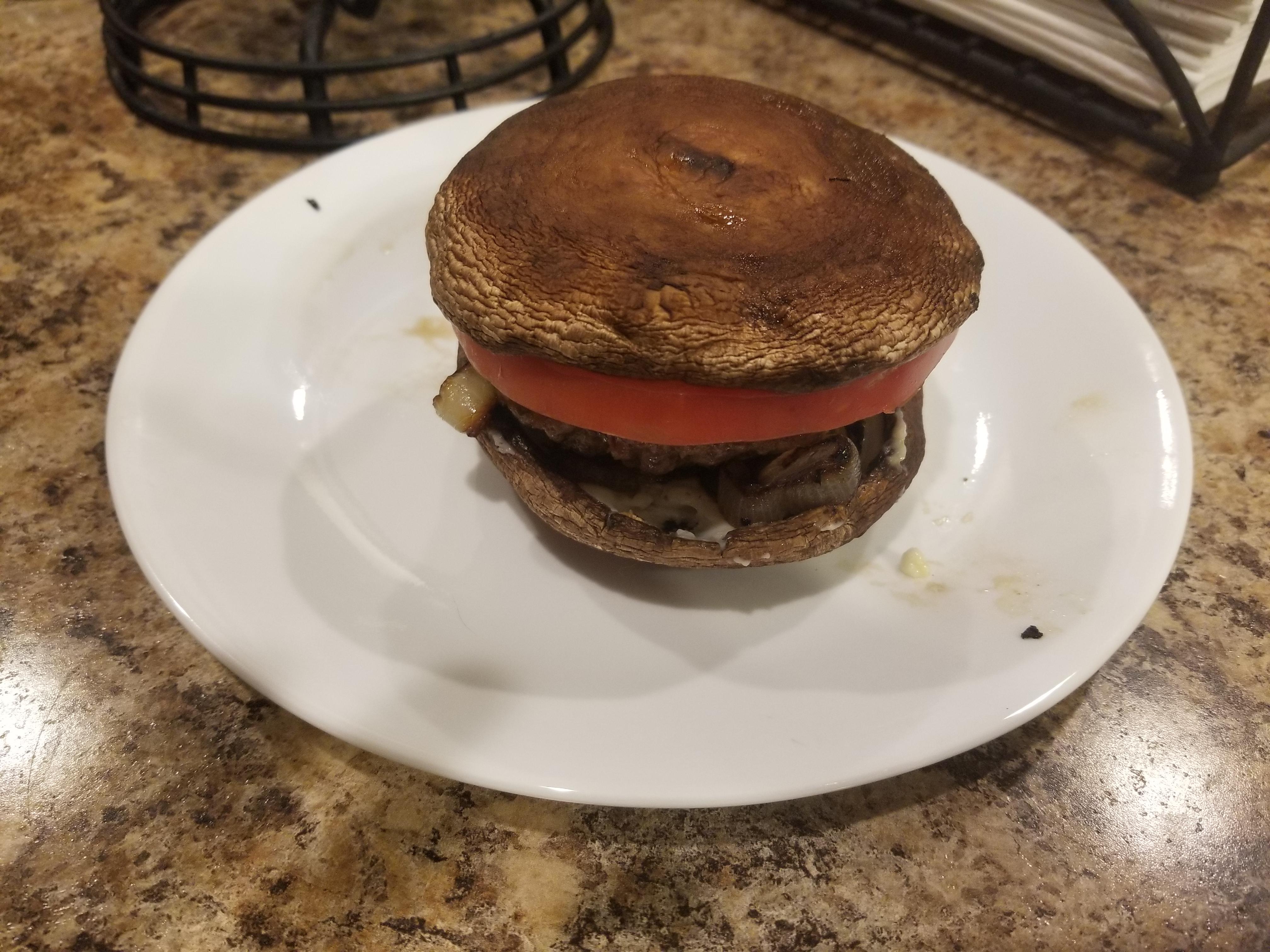 Cheeseburger with portabello bun258 calories for the best thing I've