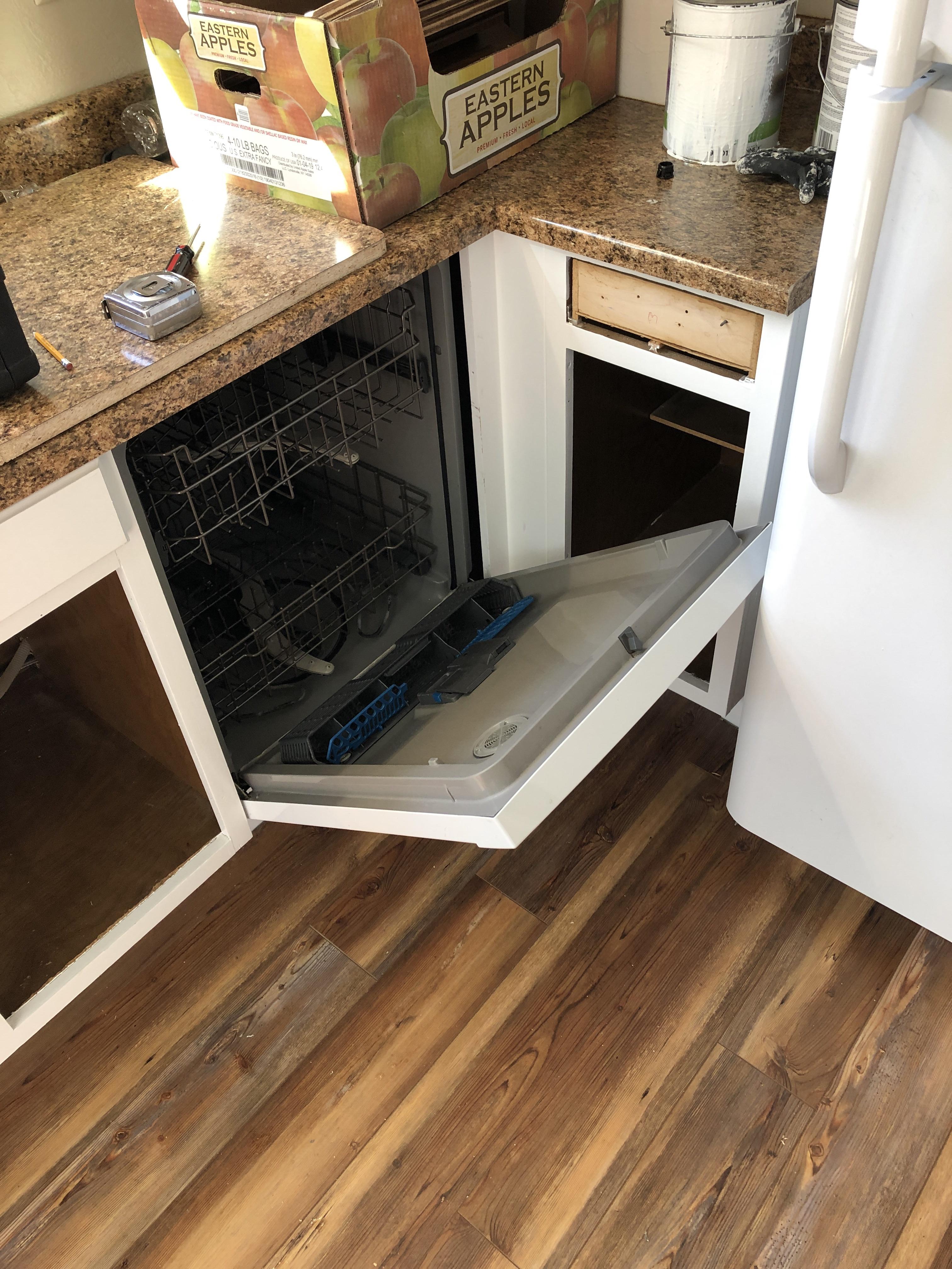 Just putting the last touches on a kitchen renovation. New dishwasher