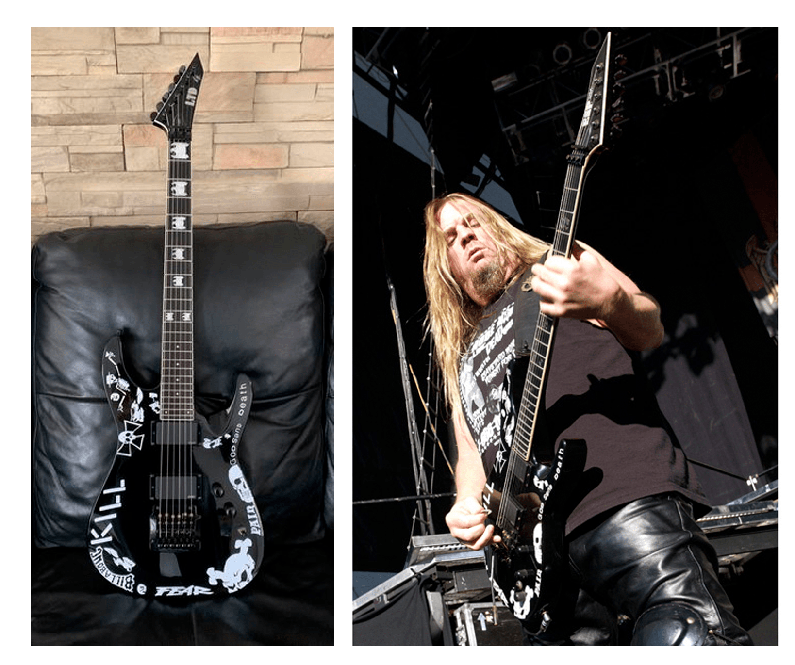 Another set of stickers Jeff Hanneman "KILL" . Looks great on my guitar