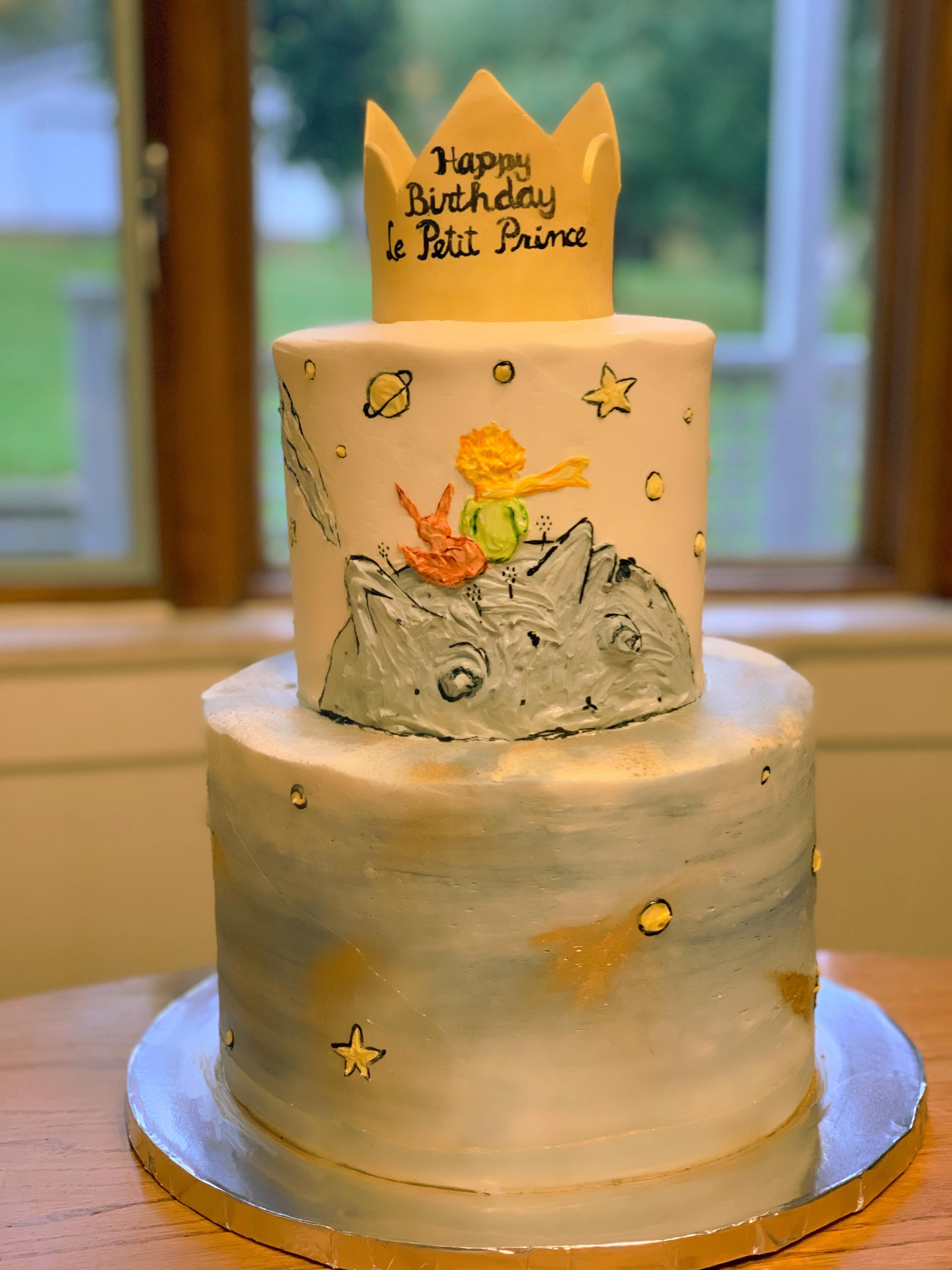 Birthday cake I made for a The Little Prince themed 1st birthday party