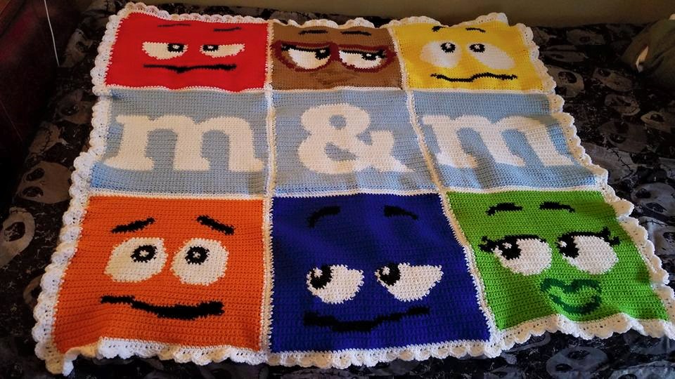 My mom made herself an M&M Blanket r/crochet