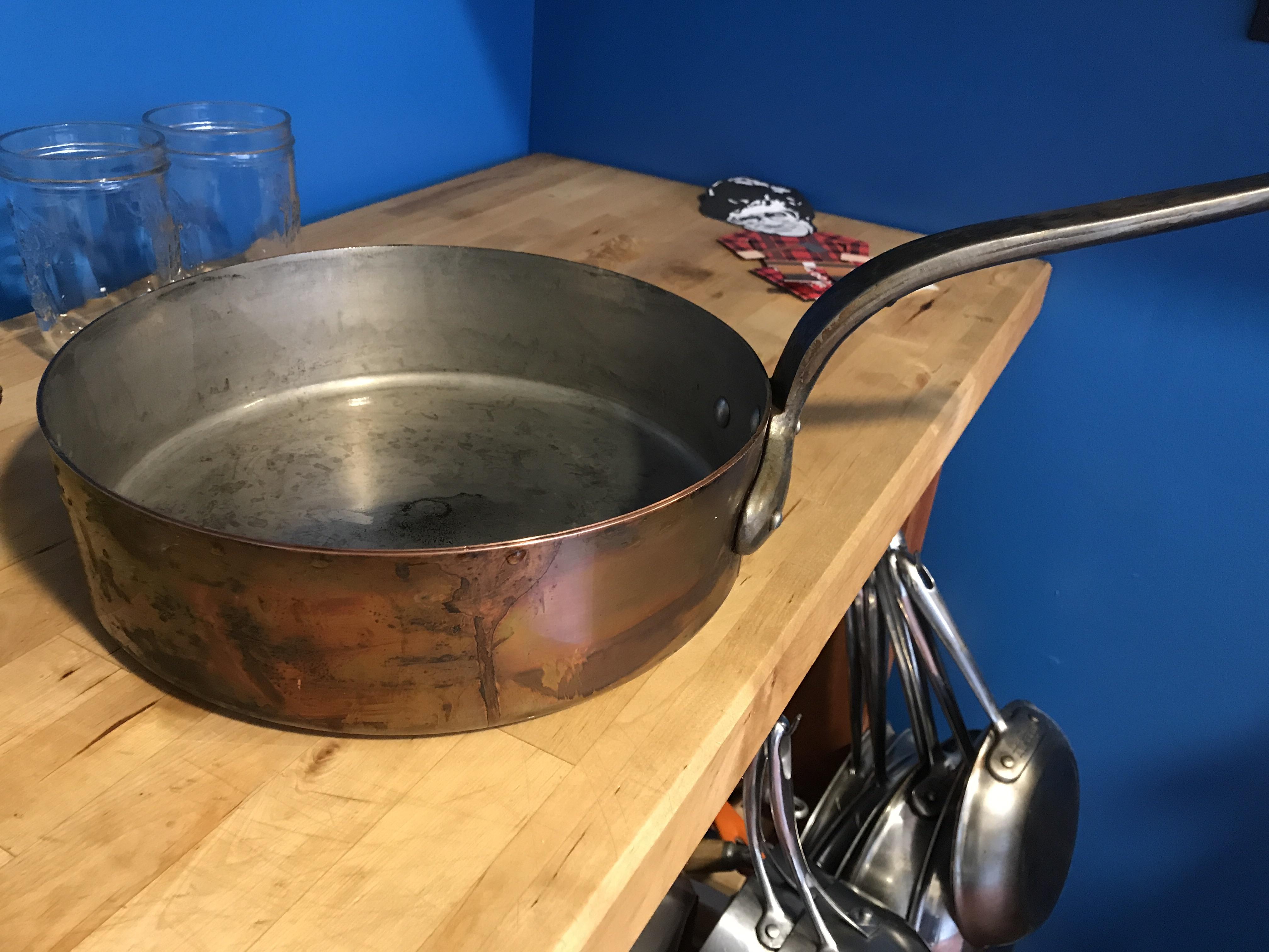 Scored this huge mauviel copper pan today for 10. Needs a good