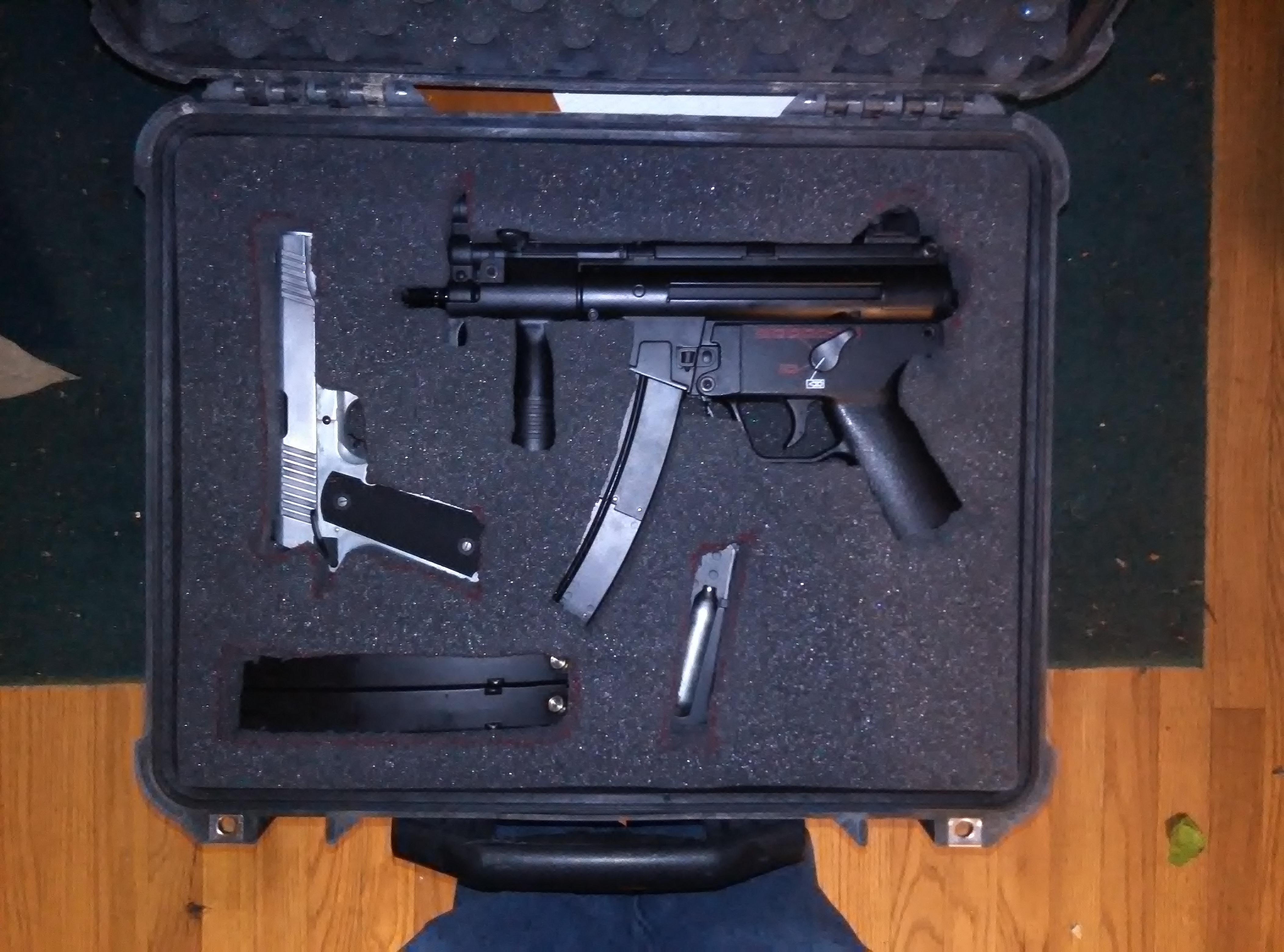 I did a thing. (Mp5k and 1911 pelican case, custom foam) r/airsoft