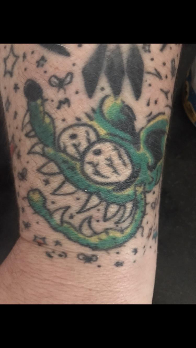 Old Skool Rat Fink. Drawn by Dennis Roth Tattooed by Lance at Milltown Ink in Bondsville