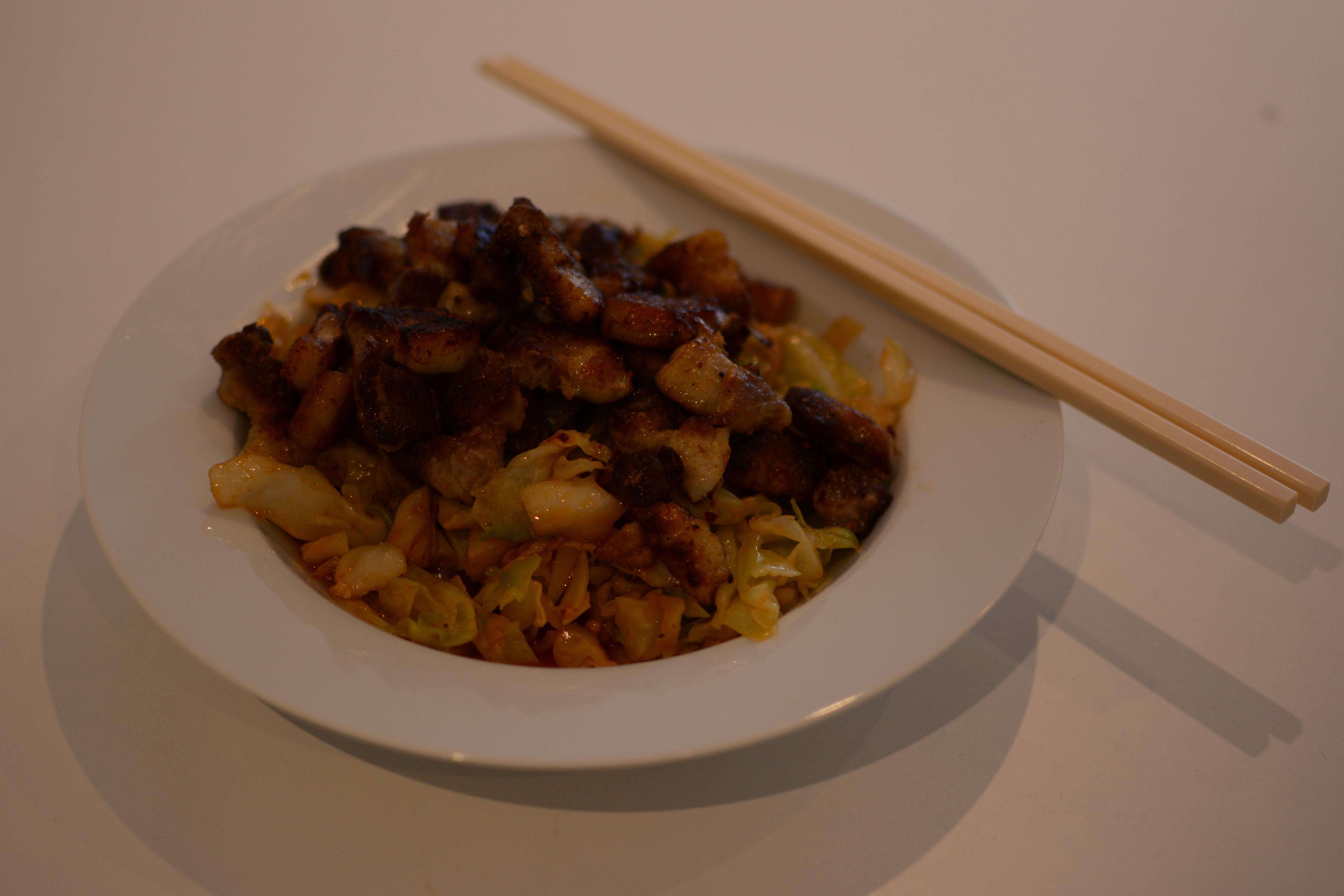 Pork Belly on StirFried Cabbage r/ketorecipes