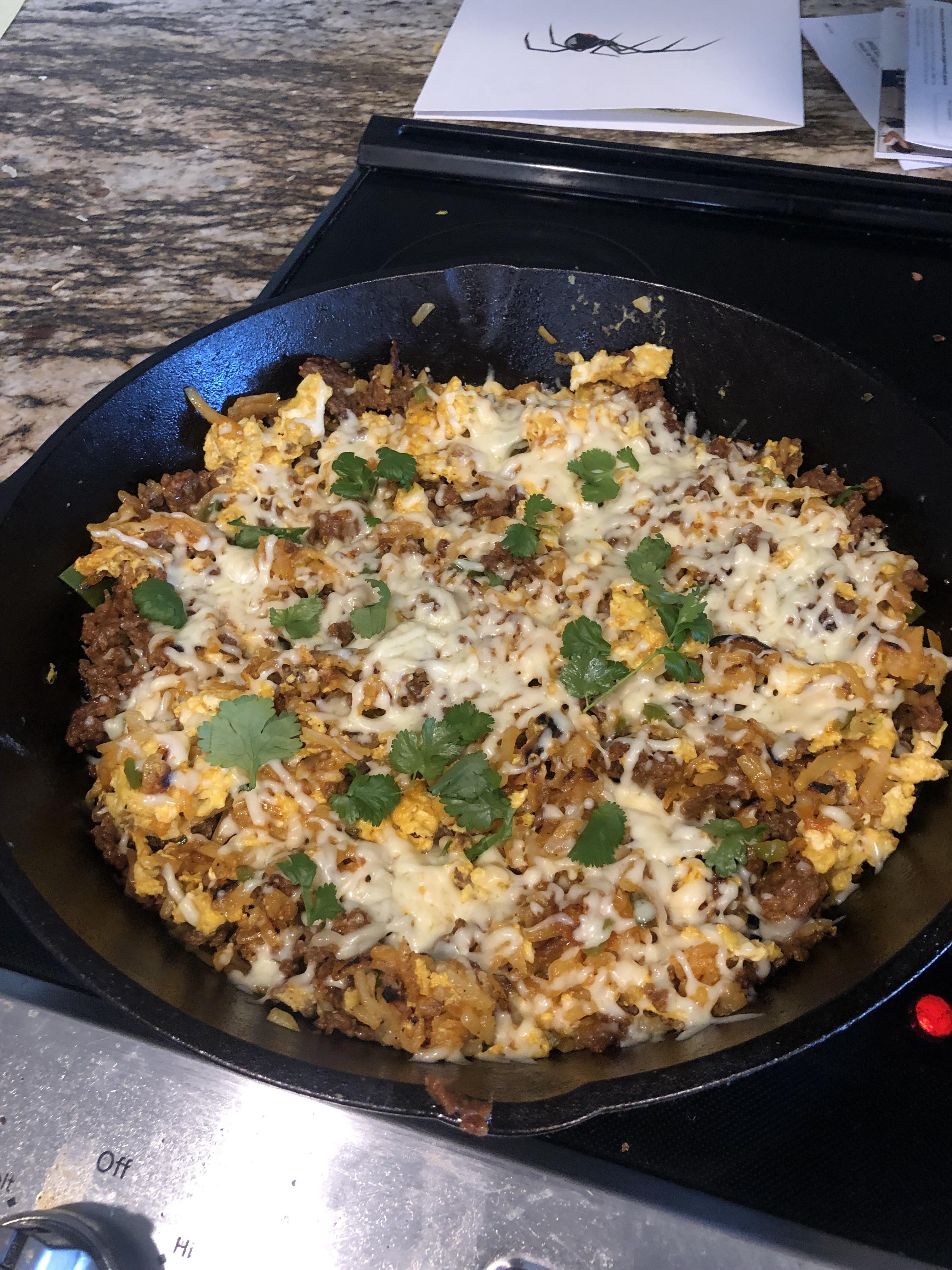 Week 42 Brunch Brunch Skillet w/Chorizo, Eggs and Hash Browns r