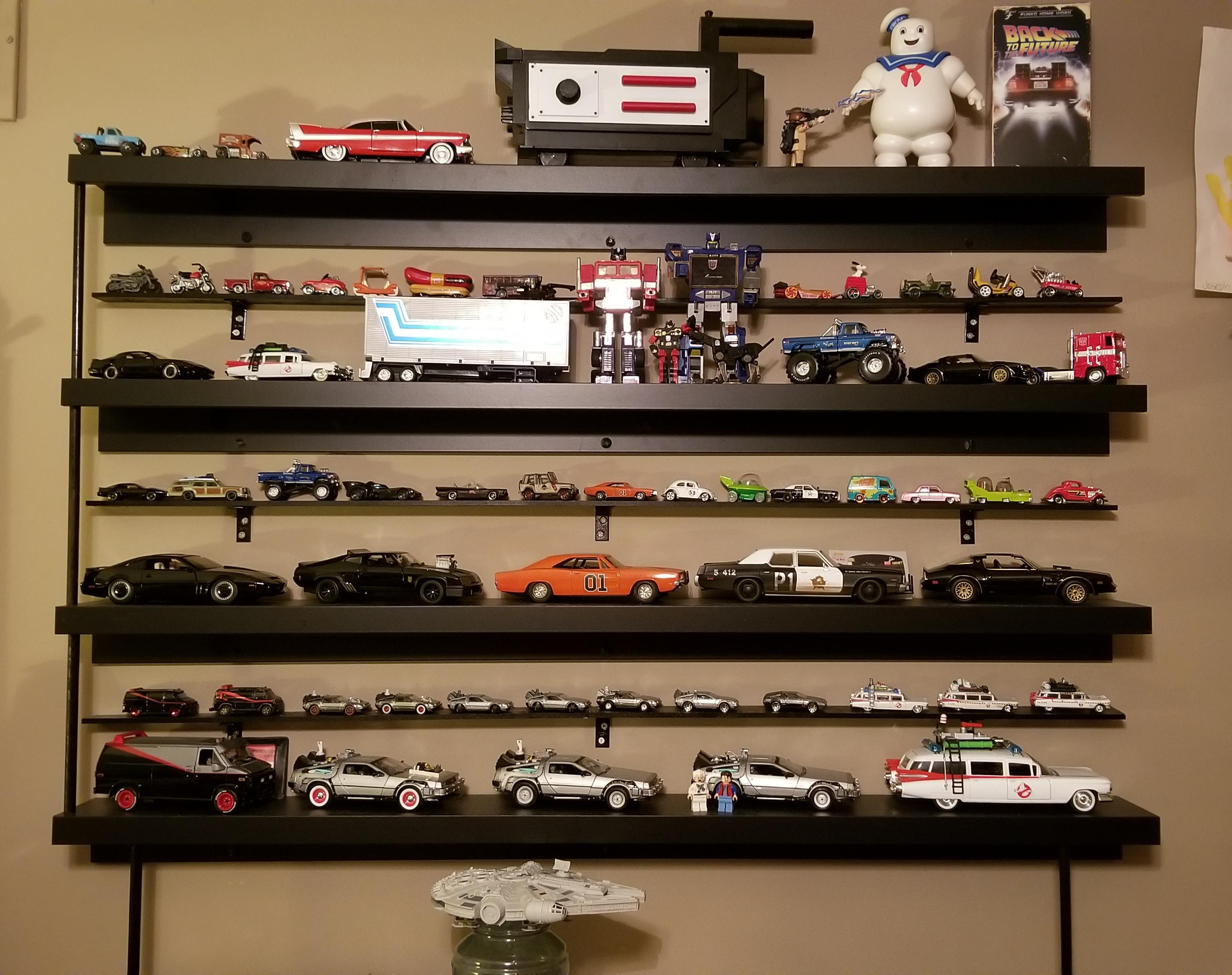 Tv/movie diecast car collection. (Updated and with better shelving) r
