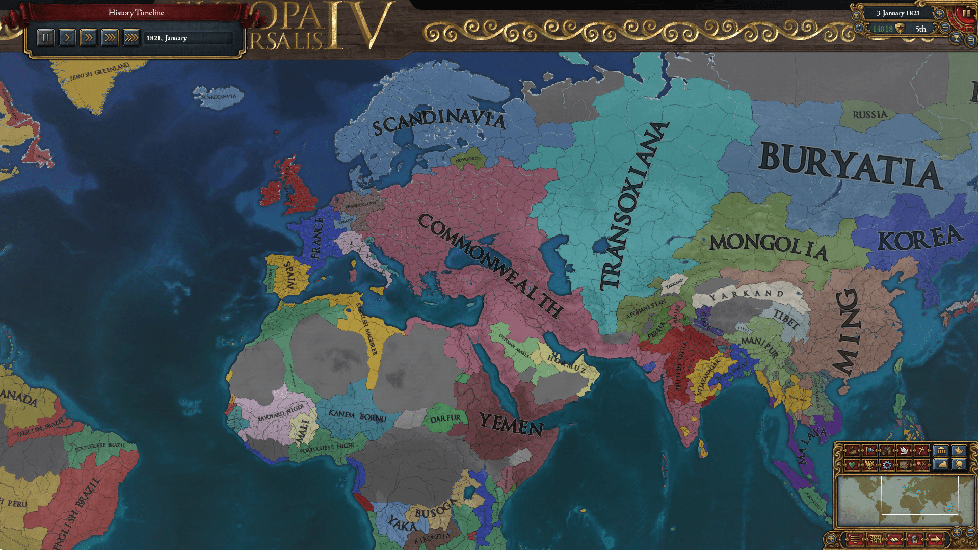 My first run ever with Poland, pretty happy r/eu4