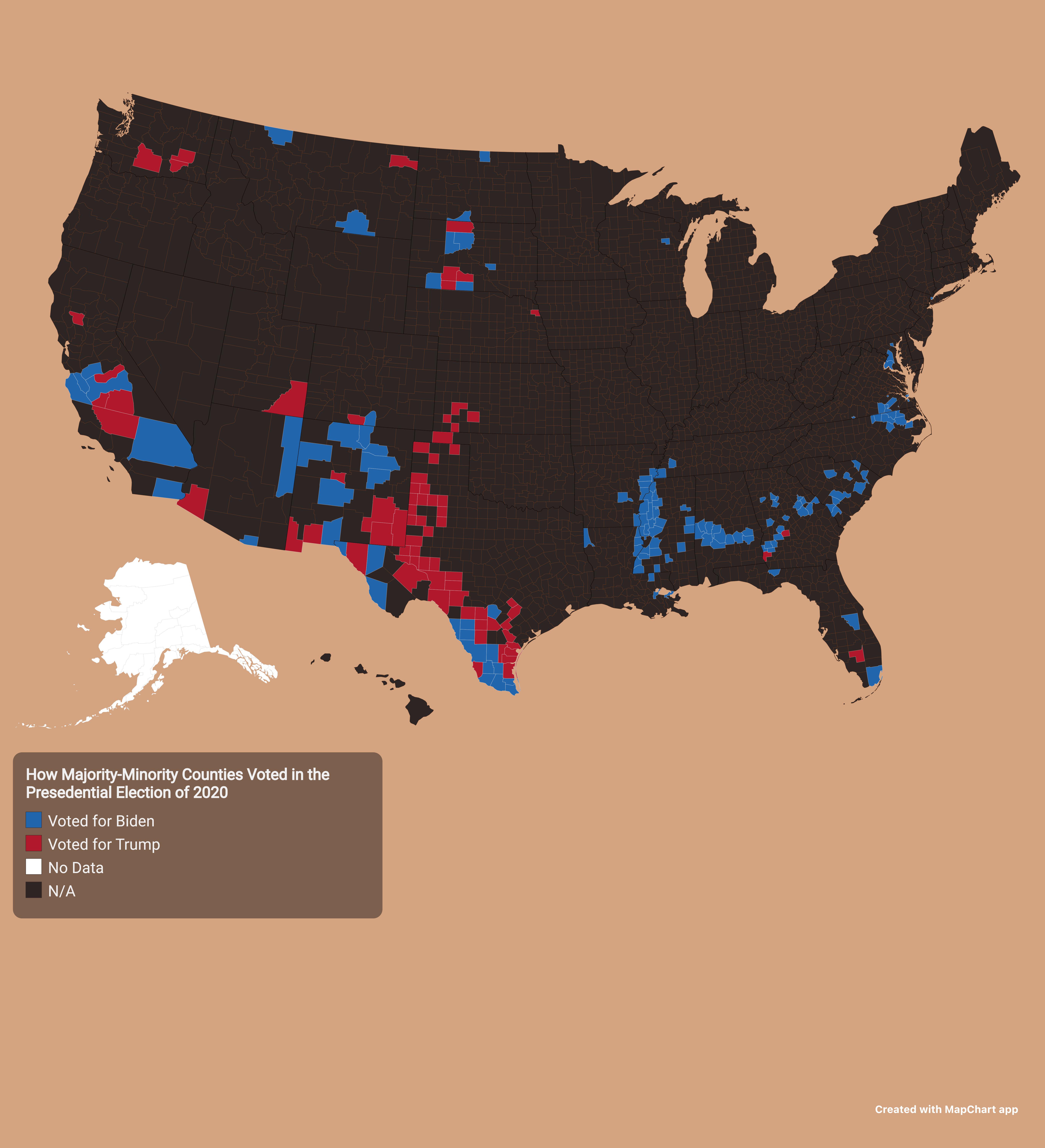 How MajorityMinority counties voted in the 2020 Presidential Election