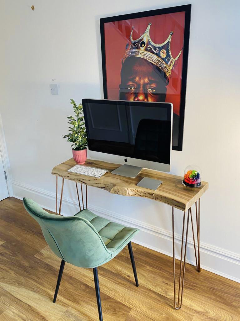 Walnut desk featuring Biggie 🚀 r/woodworking