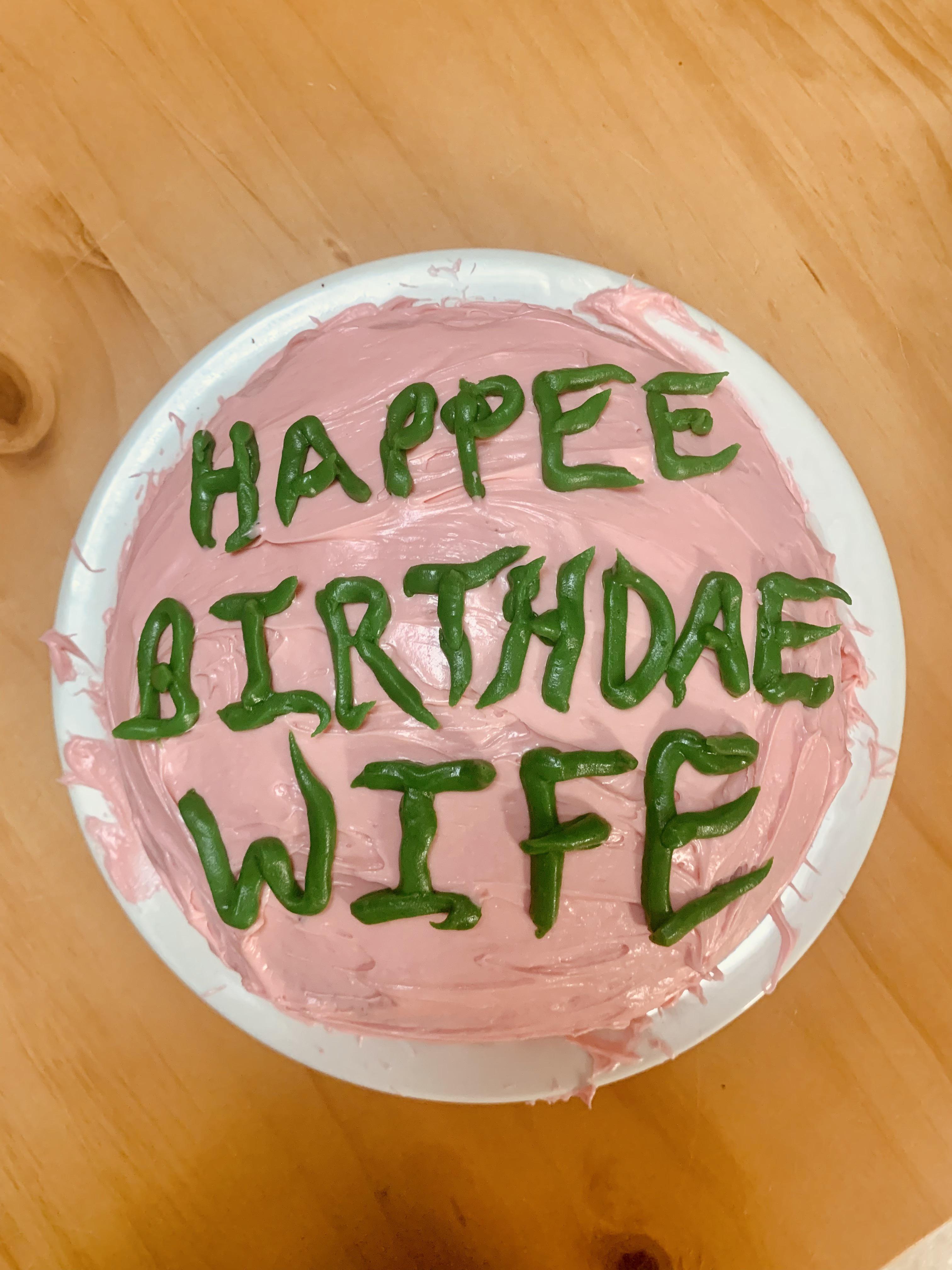 Husband (does not bake usually) made me a cake for my real life cake
